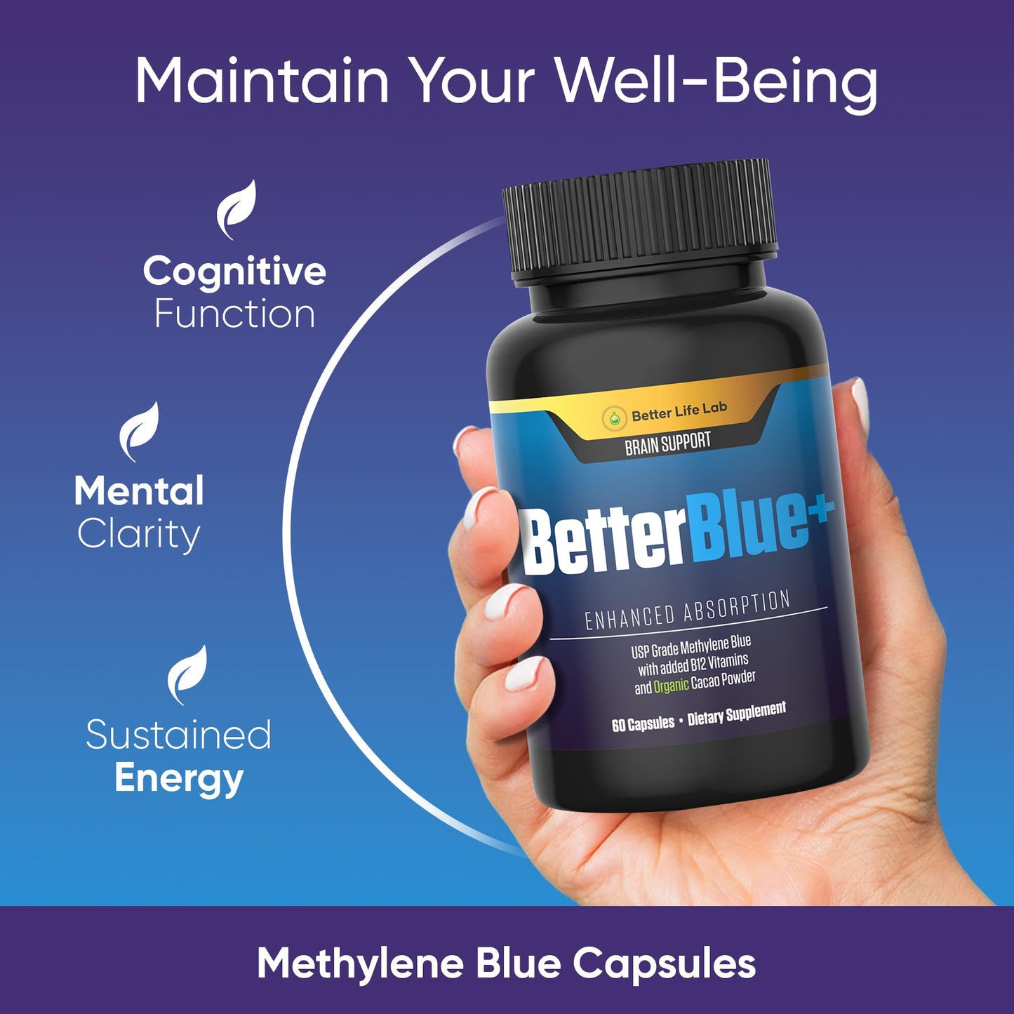 BETTER LIFE LAB Methylene Blue Capsules 60 Count