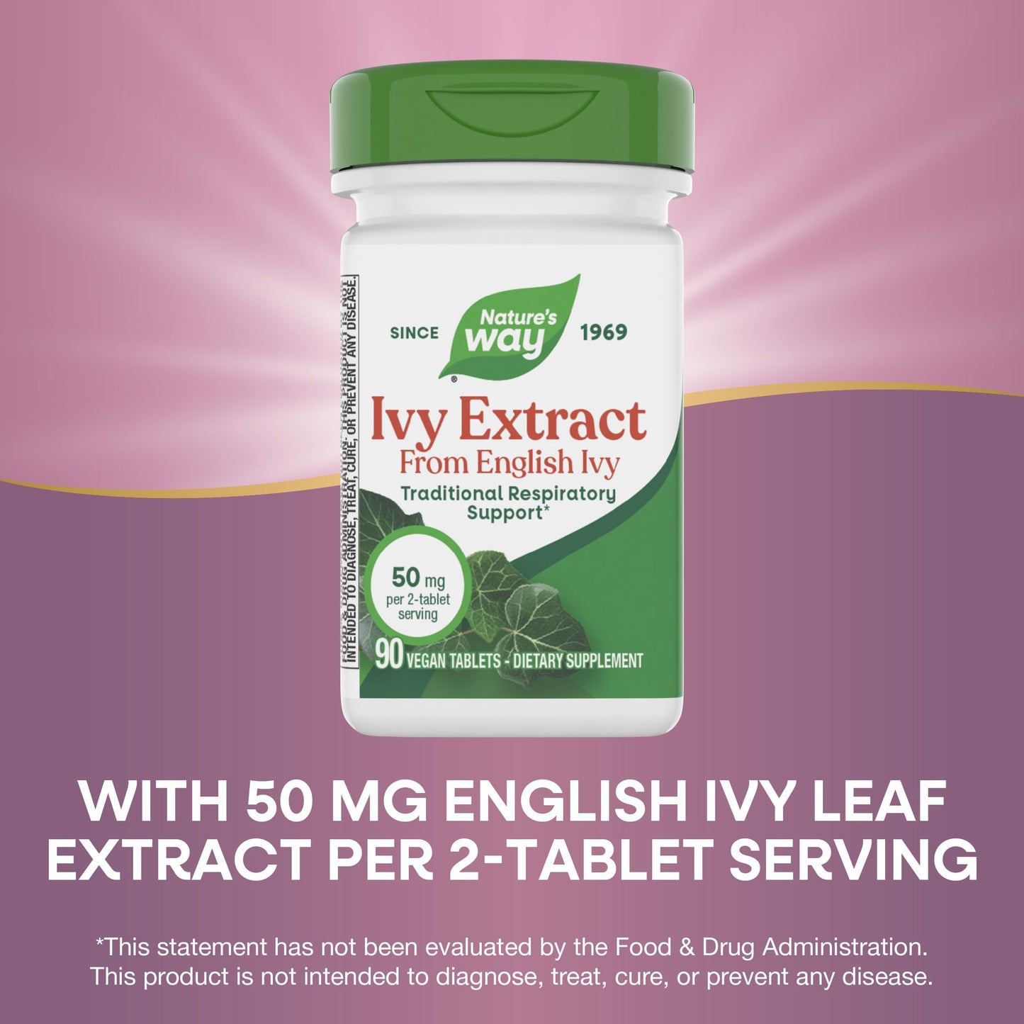 Nature's Way Ivy Extract from English Ivy Leaf Tablets, 90 Tablets