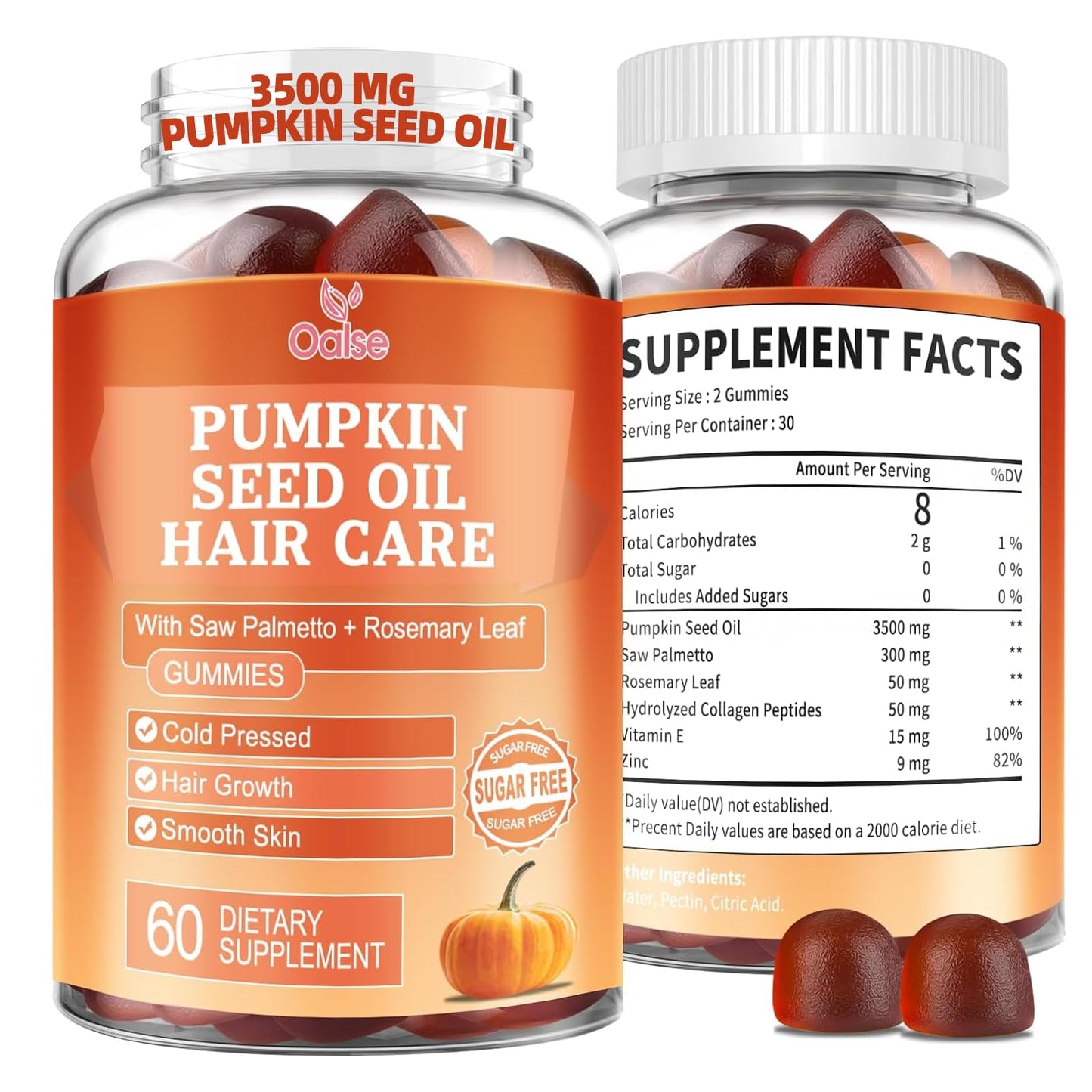 OALSE Pumpkin Seed Oil with Saw Palmetto Gummies 60 Count
