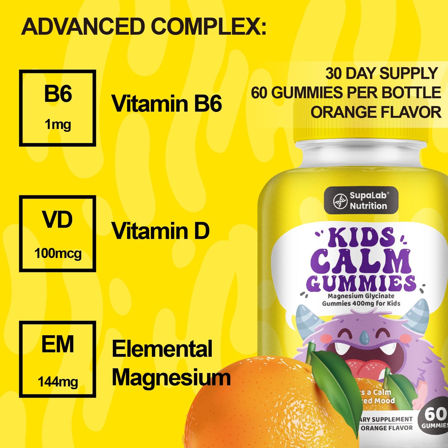 MEGNETA Kids Calm Magnesium Gummies 60 Count