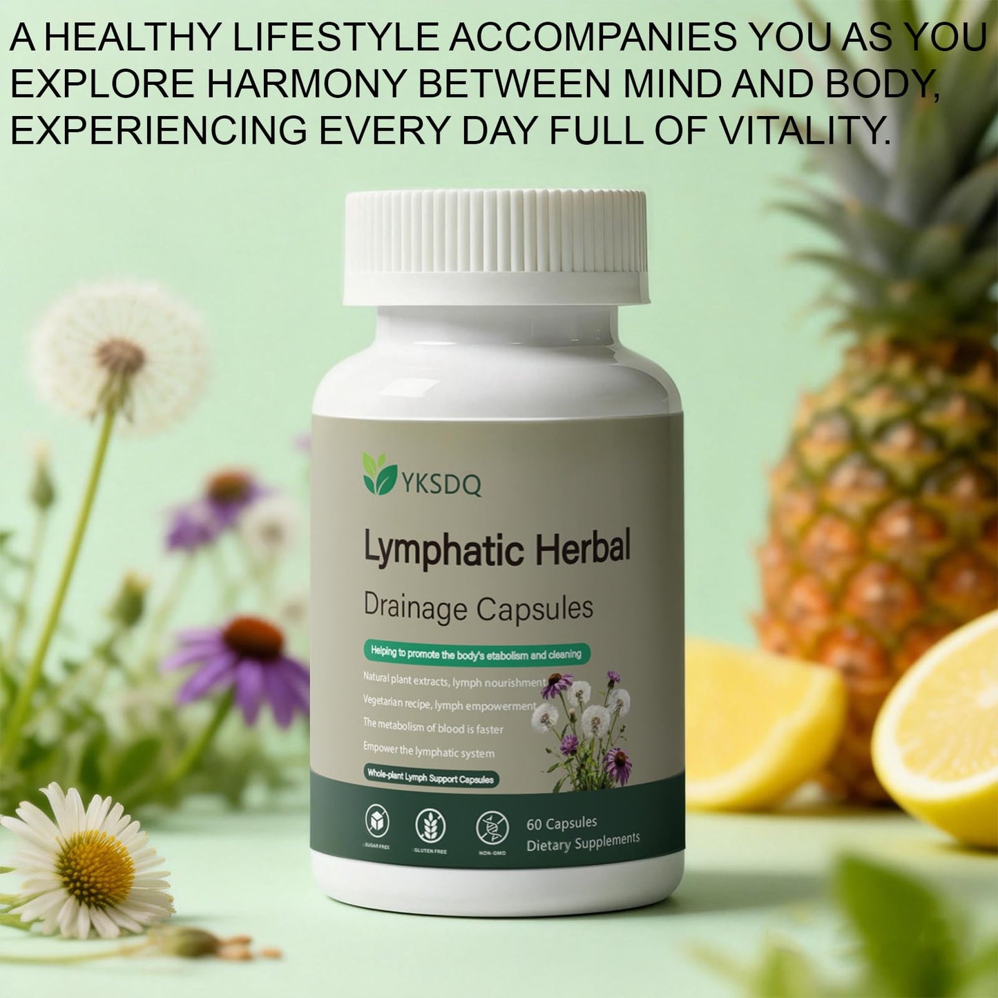 WOJJ Lymphatic Health Support, 60 Capsules