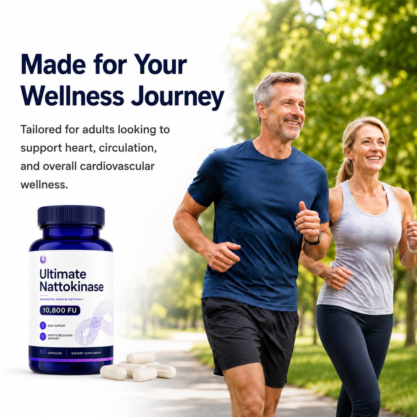 Purivio Nattokinase Supplement, Capsules, 60 Capsules