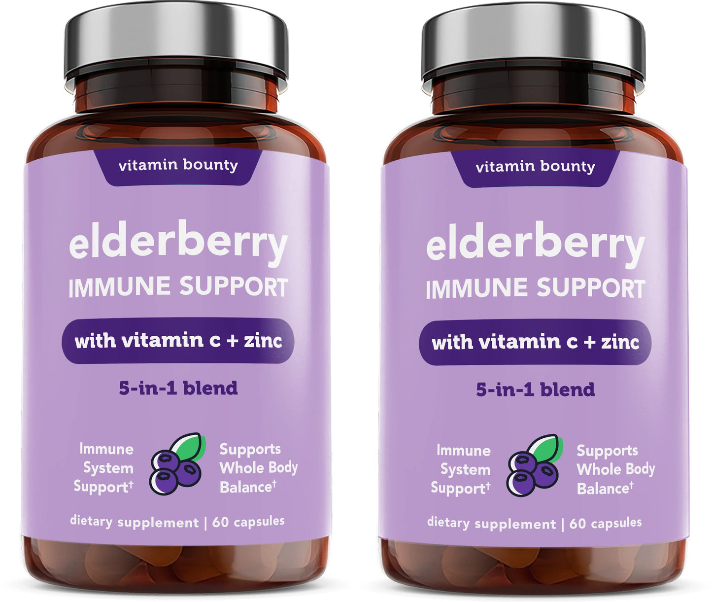 Vitamin Bounty Elderberry Immune Support Capsules, 120 Capsules