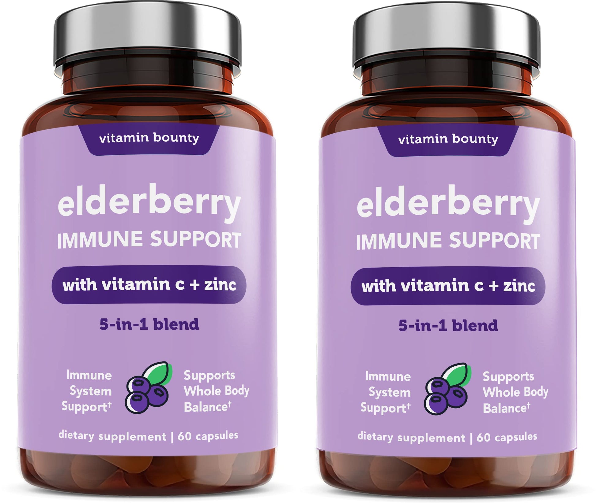 Vitamin Bounty Elderberry Immune Support Capsules, 120 Capsules