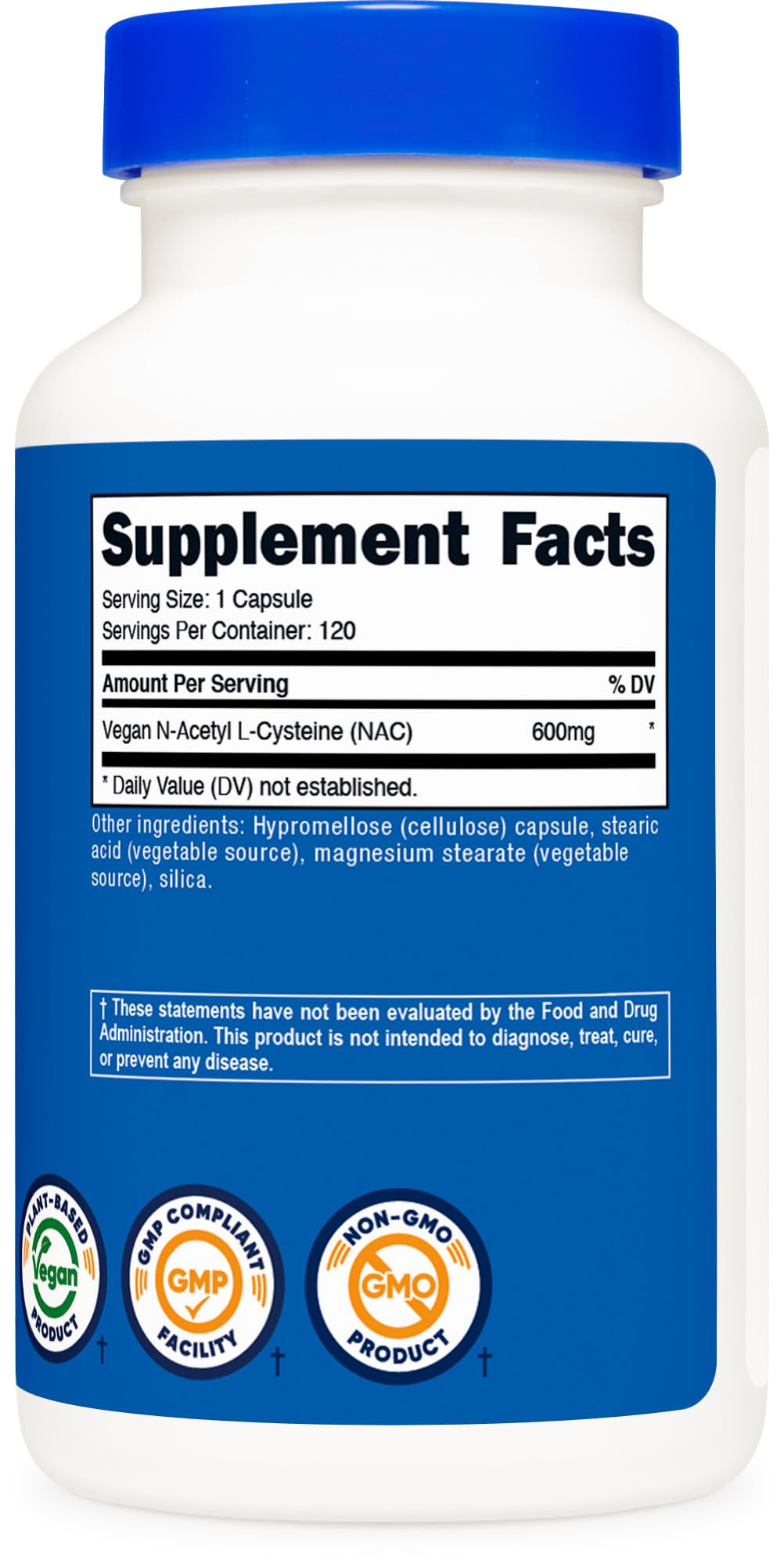 Nutricost N-Acetyl L-Cysteine (NAC) 600mg, 120 Capsules