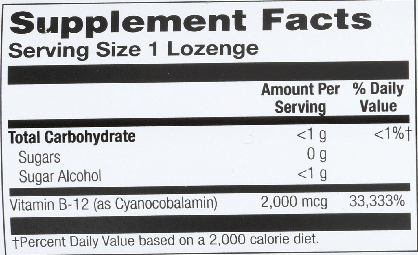 Solaray Vitamin B12 2000mcg Lozenge, 90 Count