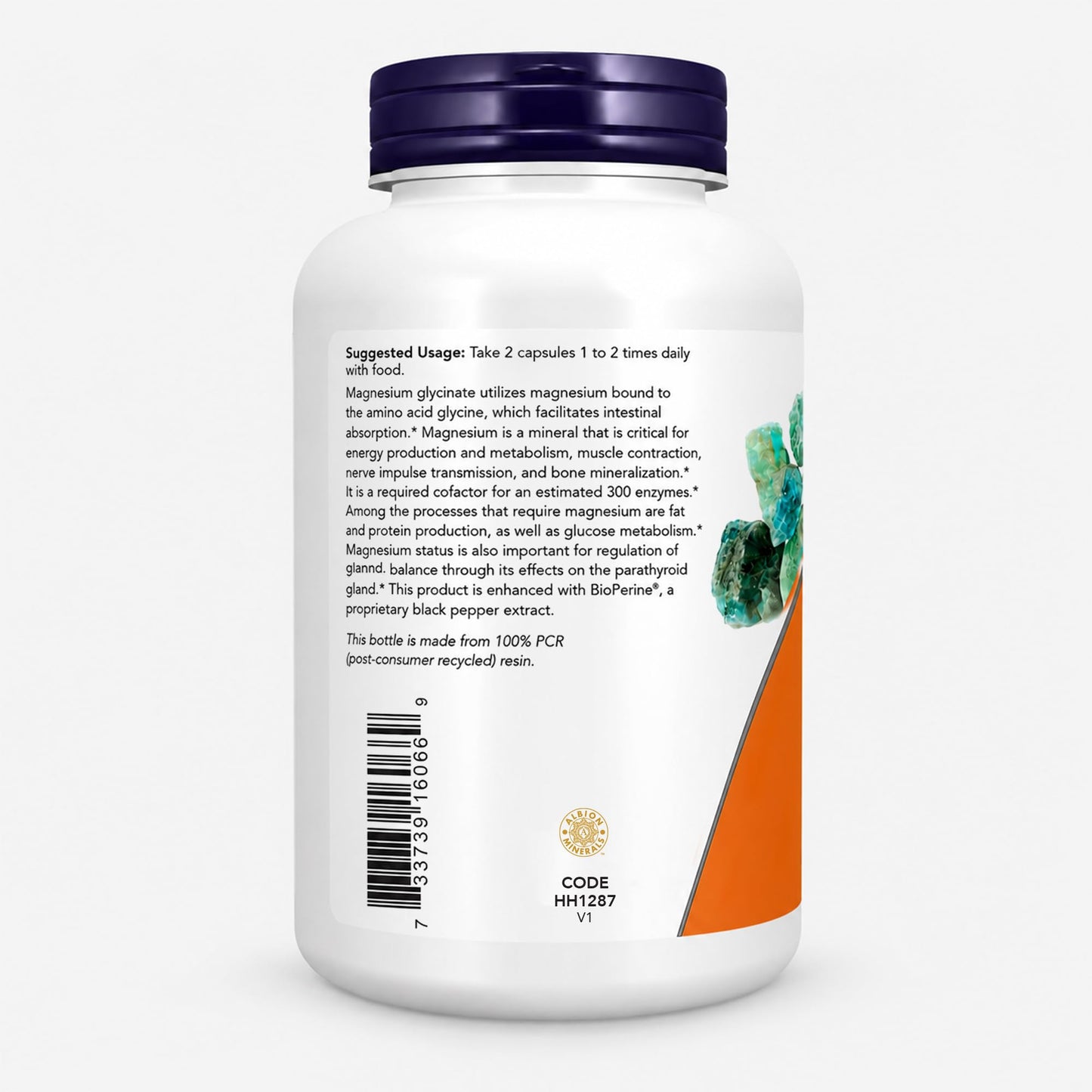 NOW Foods Magnesium Glycinate with BioPerine Capsules, 240 Capsules