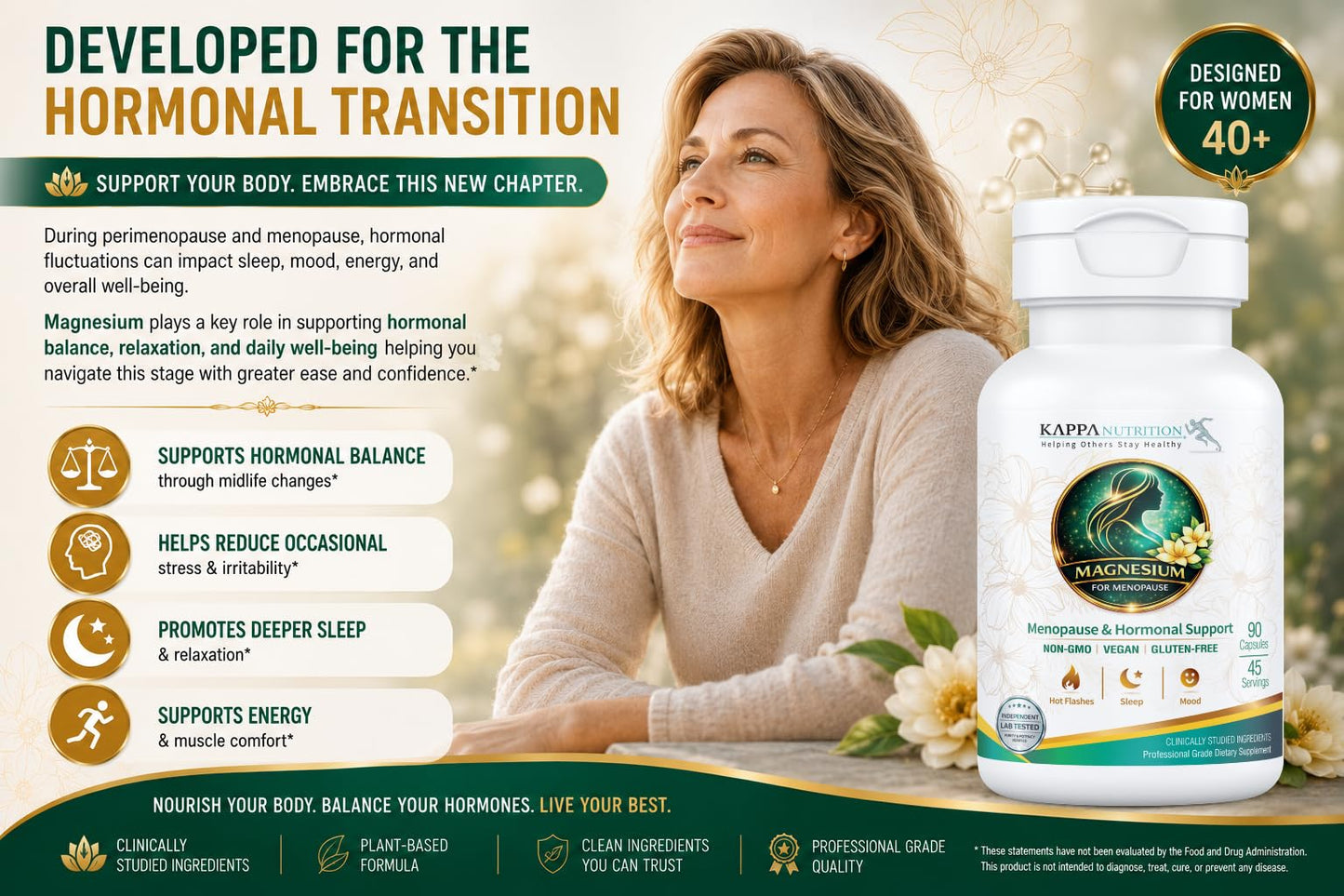 Kappa Nutrition Magnesium for Menopause 90 Capsules