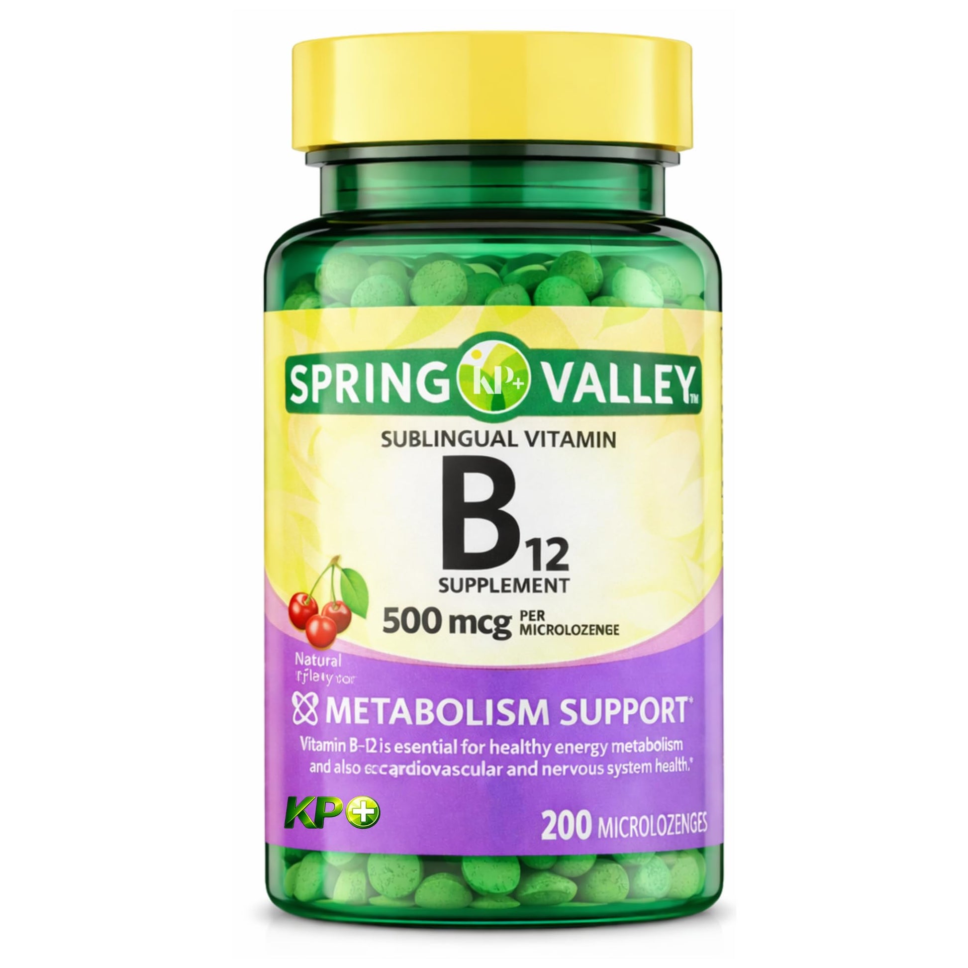 KP+ Vitamin B12 500 mcg Vitamin Supplement Tablets, 200 Count