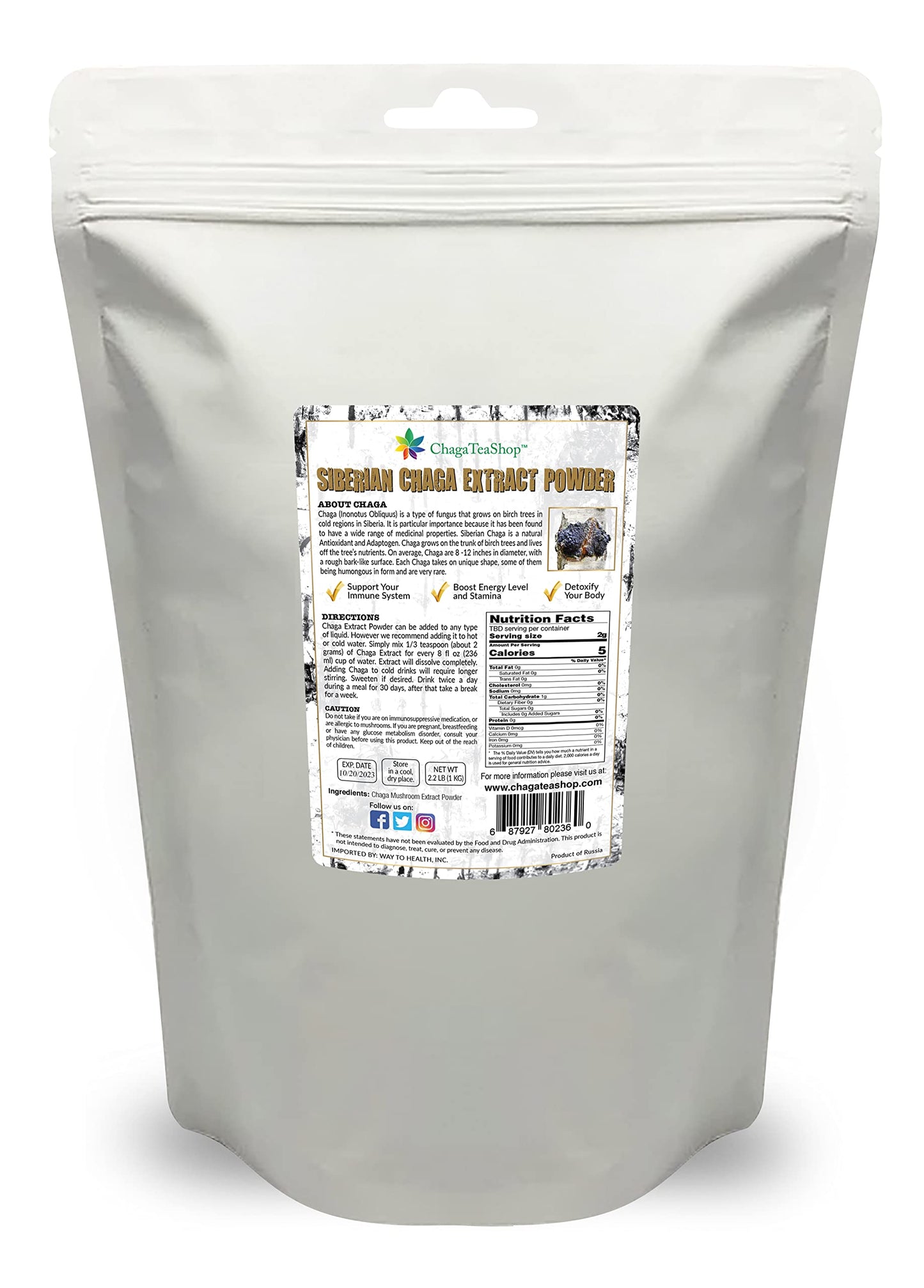 ChagaTeaShop Siberian Chaga Mushroom Extract Powder 16 oz