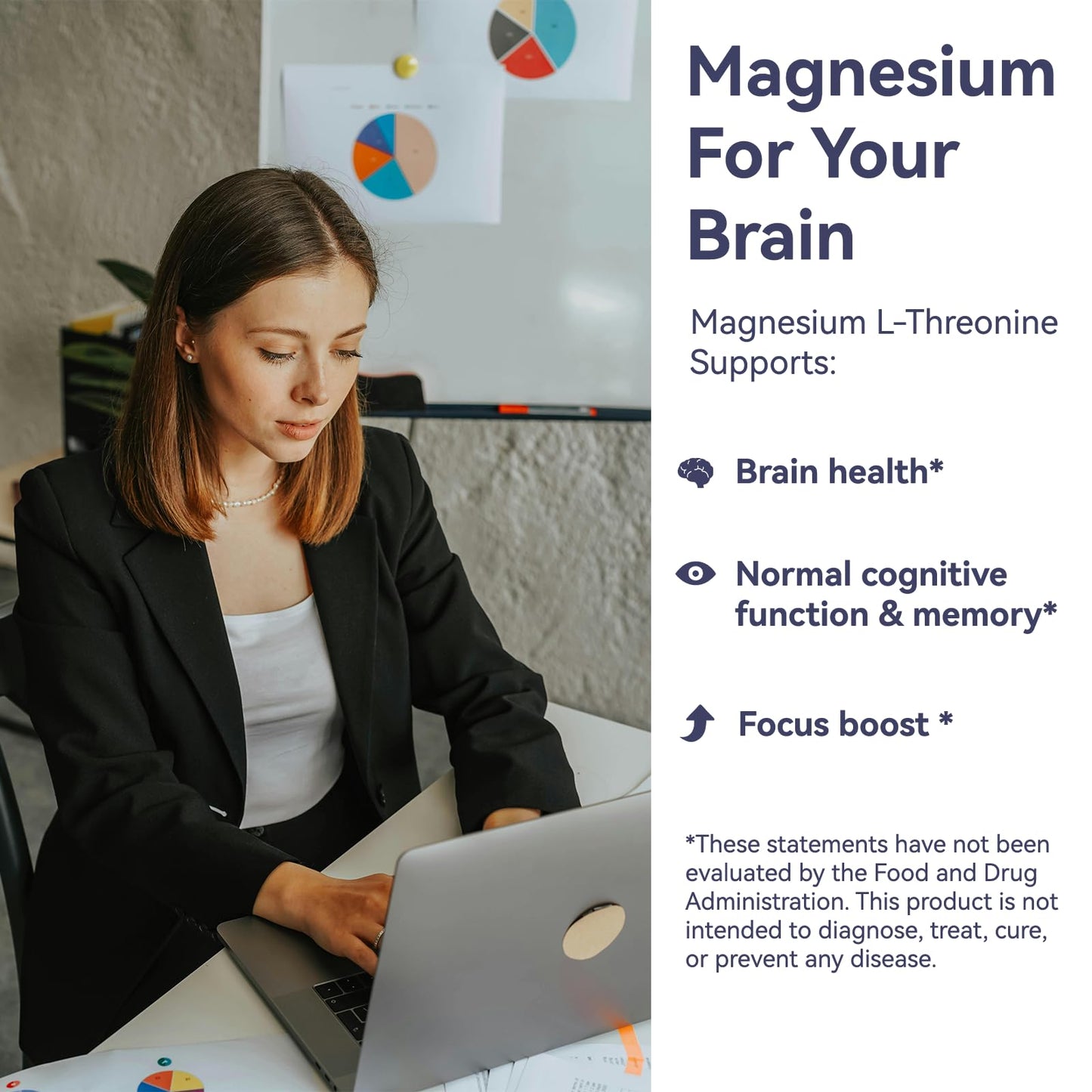 DIATMOON Magnesium L-Threonine - High Absorption Magnesium Supplement Capsules 180 Capsules