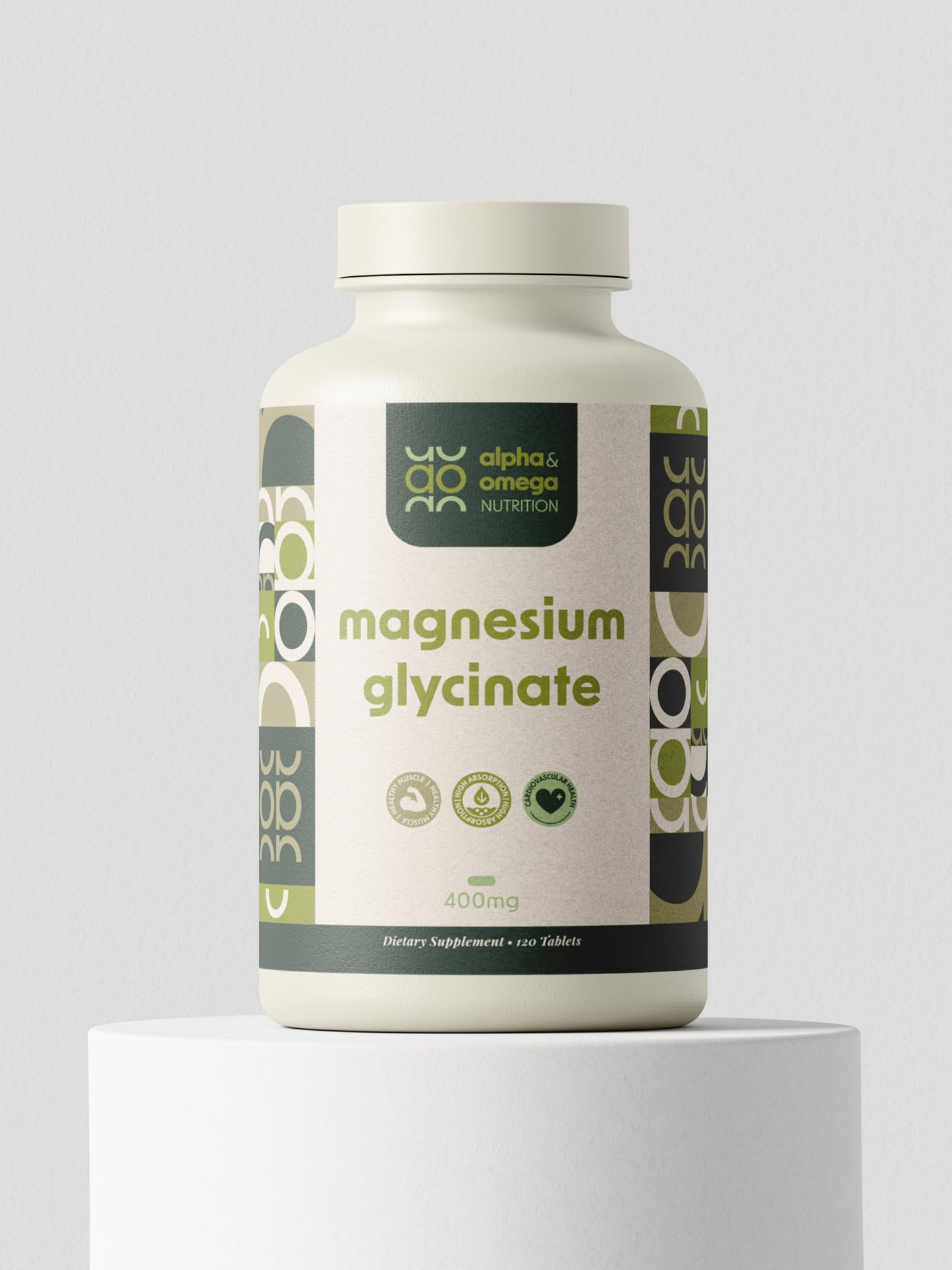 Alpha & Omega Nutrition Magnesium Glycinate 400mg Tablet, 1 Tablet