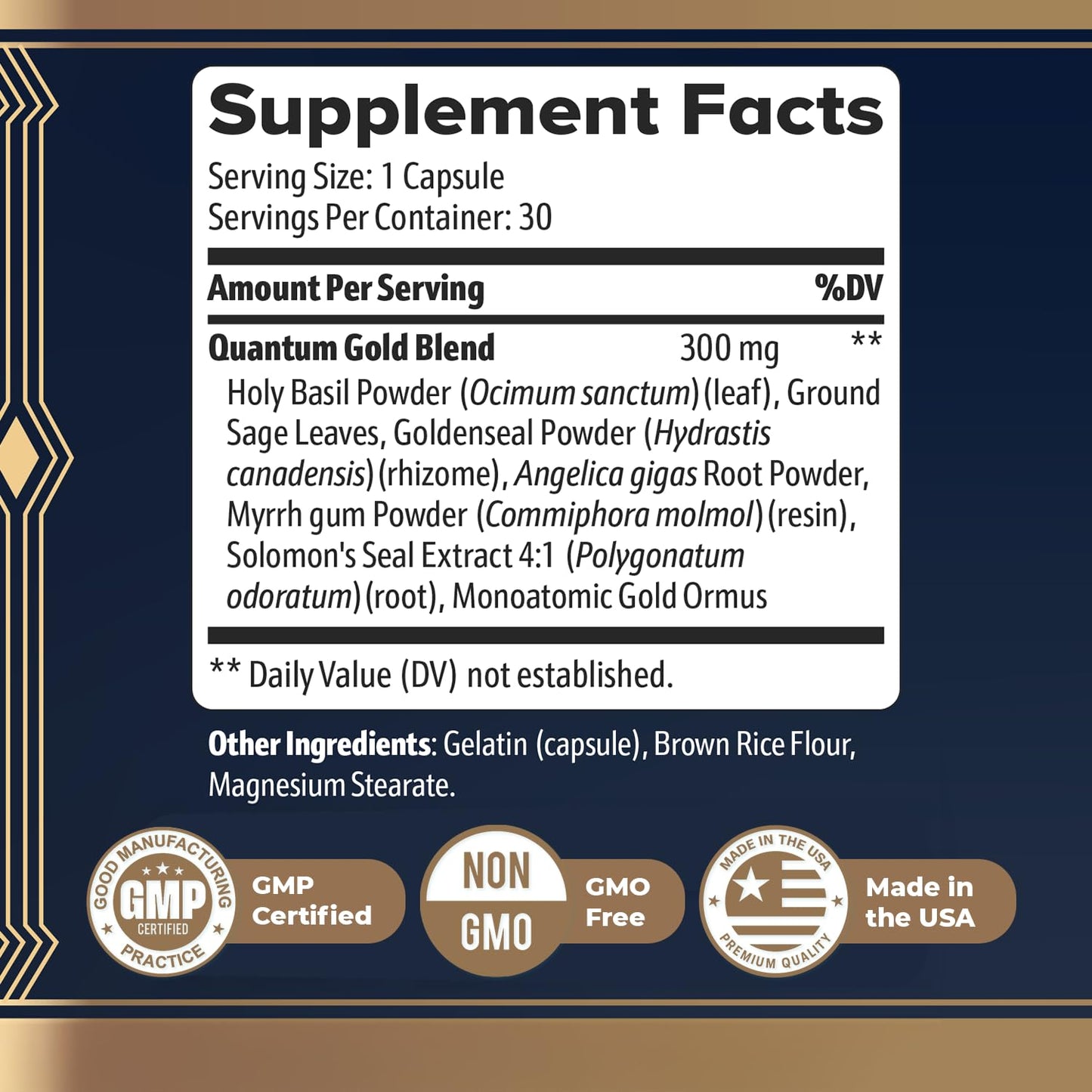 Nature’s NutriWave Gold Align Holy Basil, Sage & Goldenseal 30 Capsules