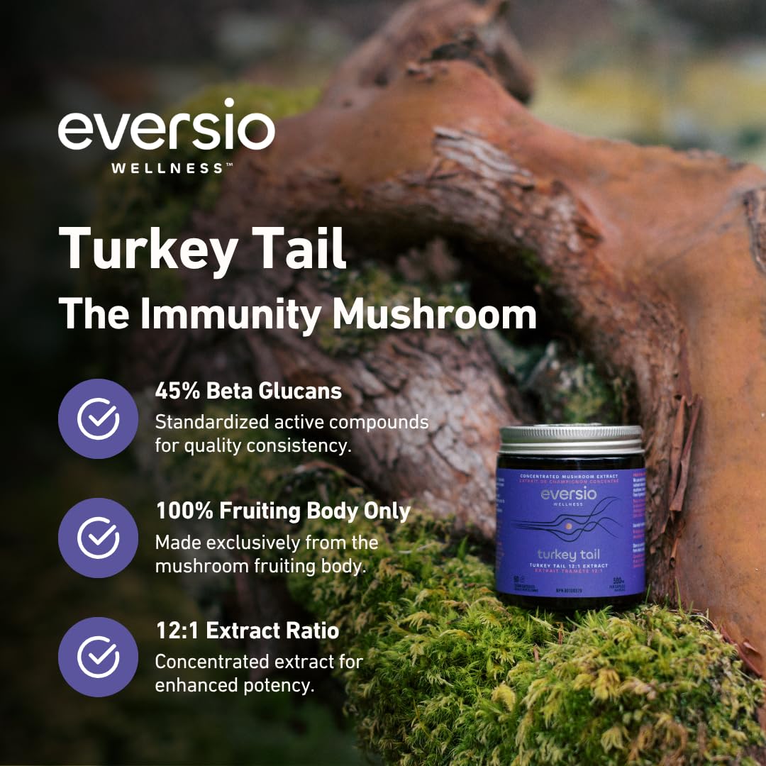 Eversio Wellness Organic Turkey Tail Capsules, 60 Count