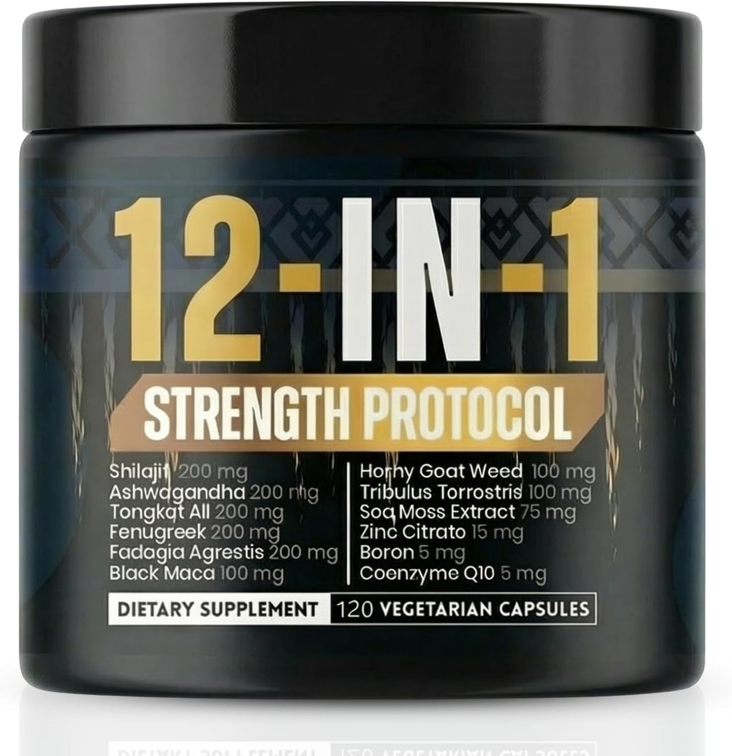 BODY C.E.O. EXECUTIVE OF SUPPLEMENTS 12-in-1 Strength Protocol for Men 1400mg Supplement with Shilajit, Ashwagandha, Tongkat Ali 120 Veggie Capsules