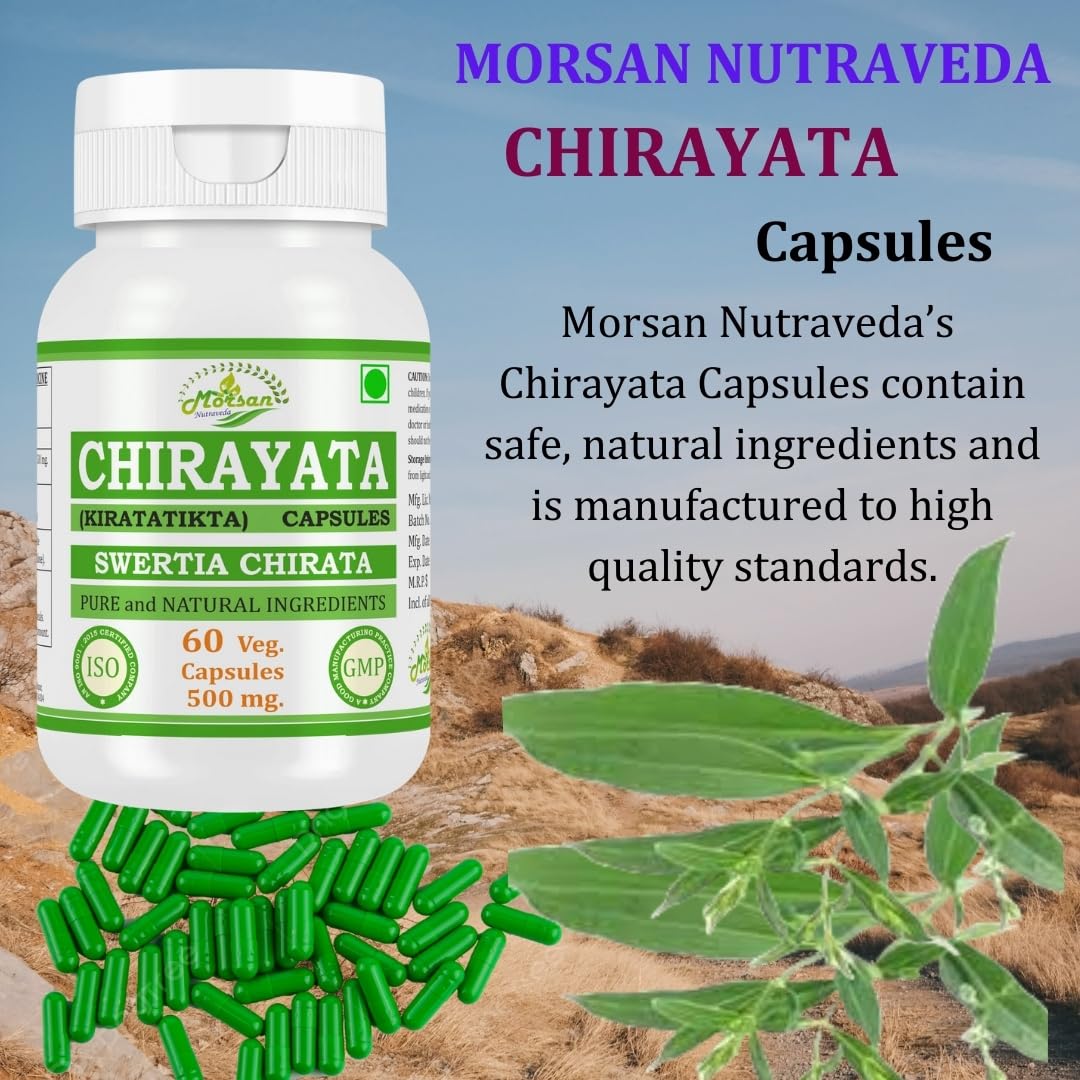 Morsan Nutraveda Chirayata (Swertia Chirata) Capsules, 60 Veggie Capsules