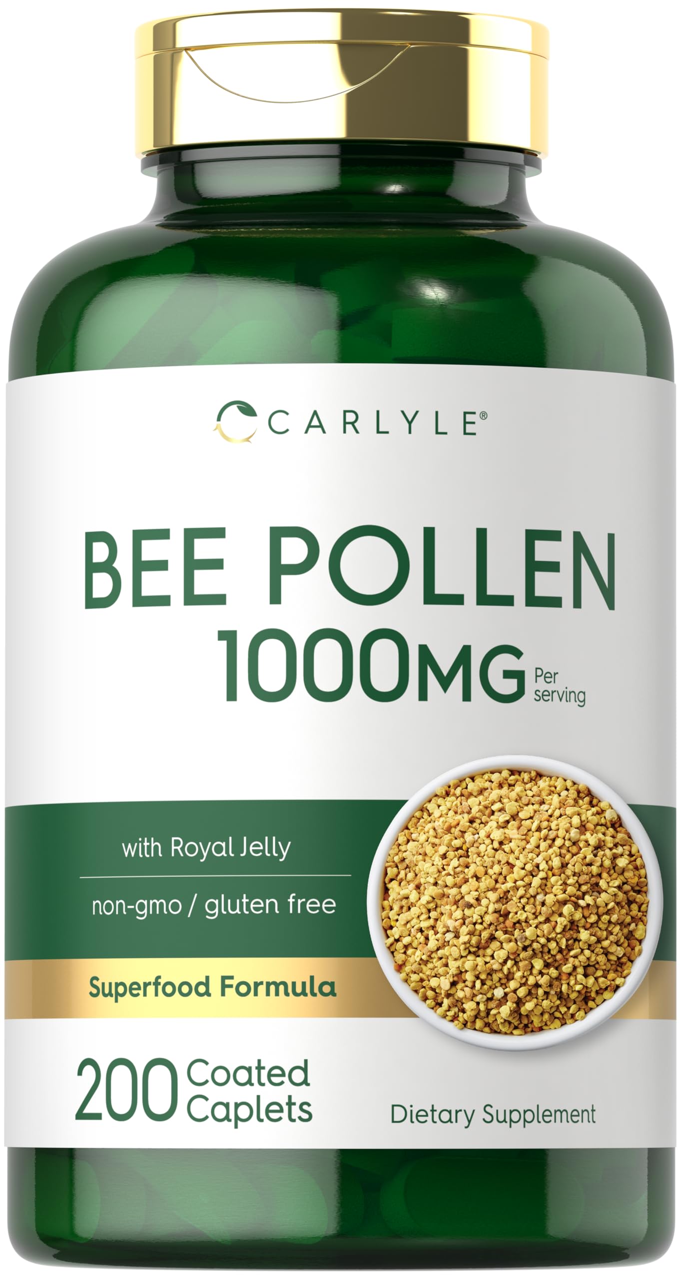 Carlyle Bee Pollen Supplement 1000mg Caplets 200