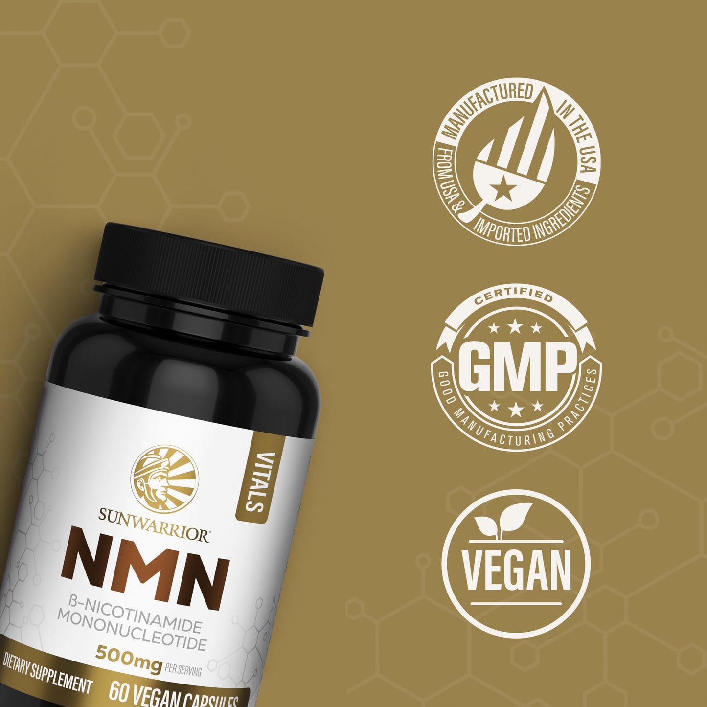 Sunwarrior NMN Nicotinamide Mononucleotide Capsules, 60 Count