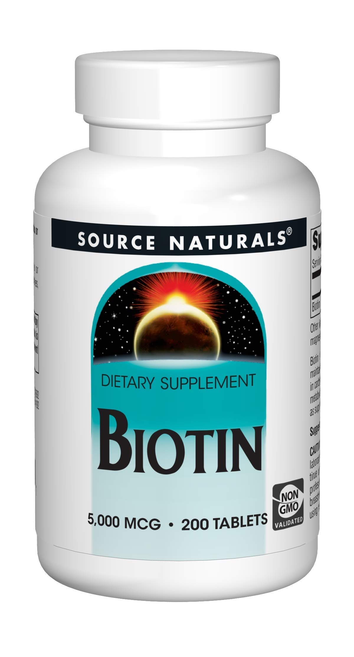 Source Naturals Biotin 5,000mcg High Potency B Vitamin Tablet, 200 Count