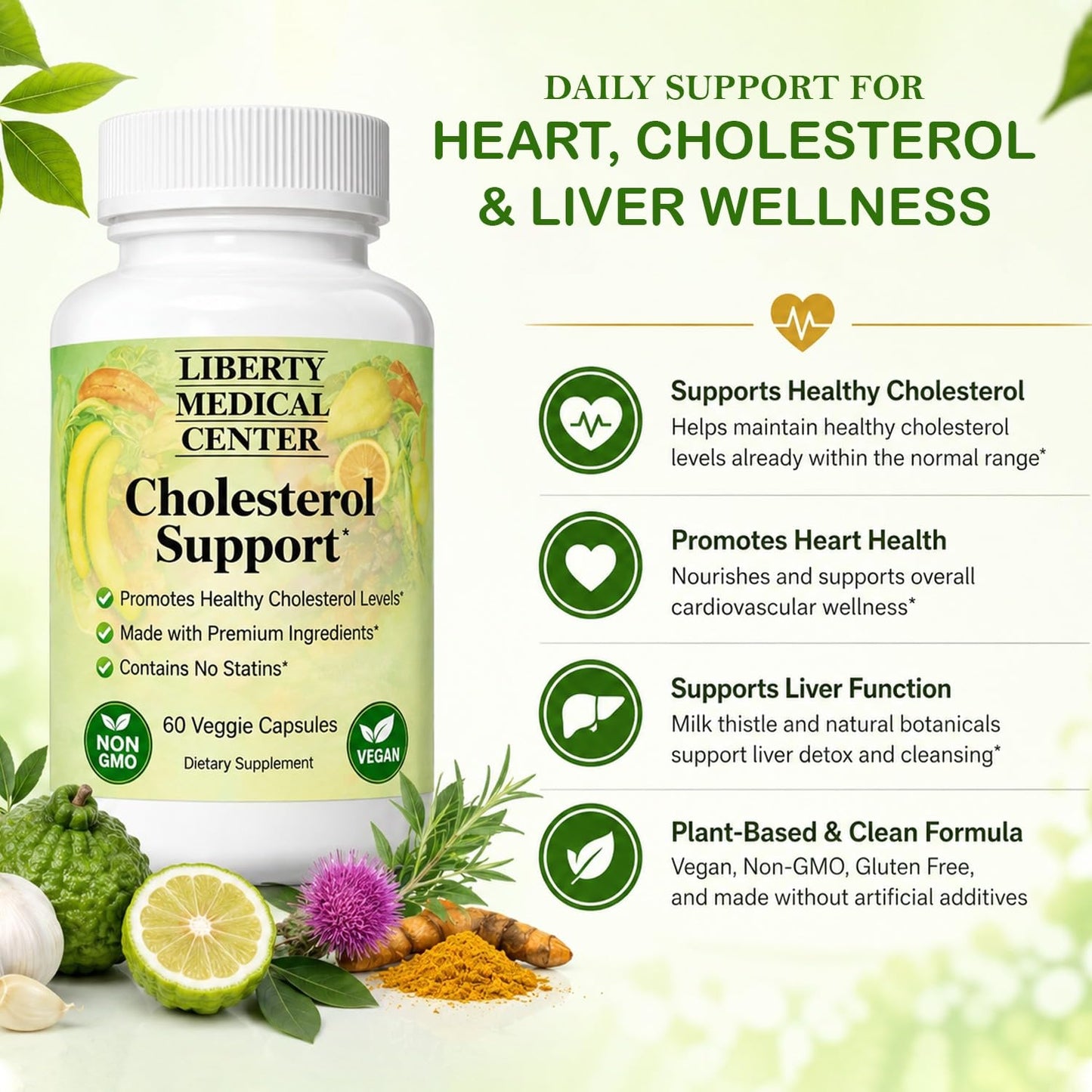 Liberty Medical Center Cholesterol Support Supplement 60 Capsules