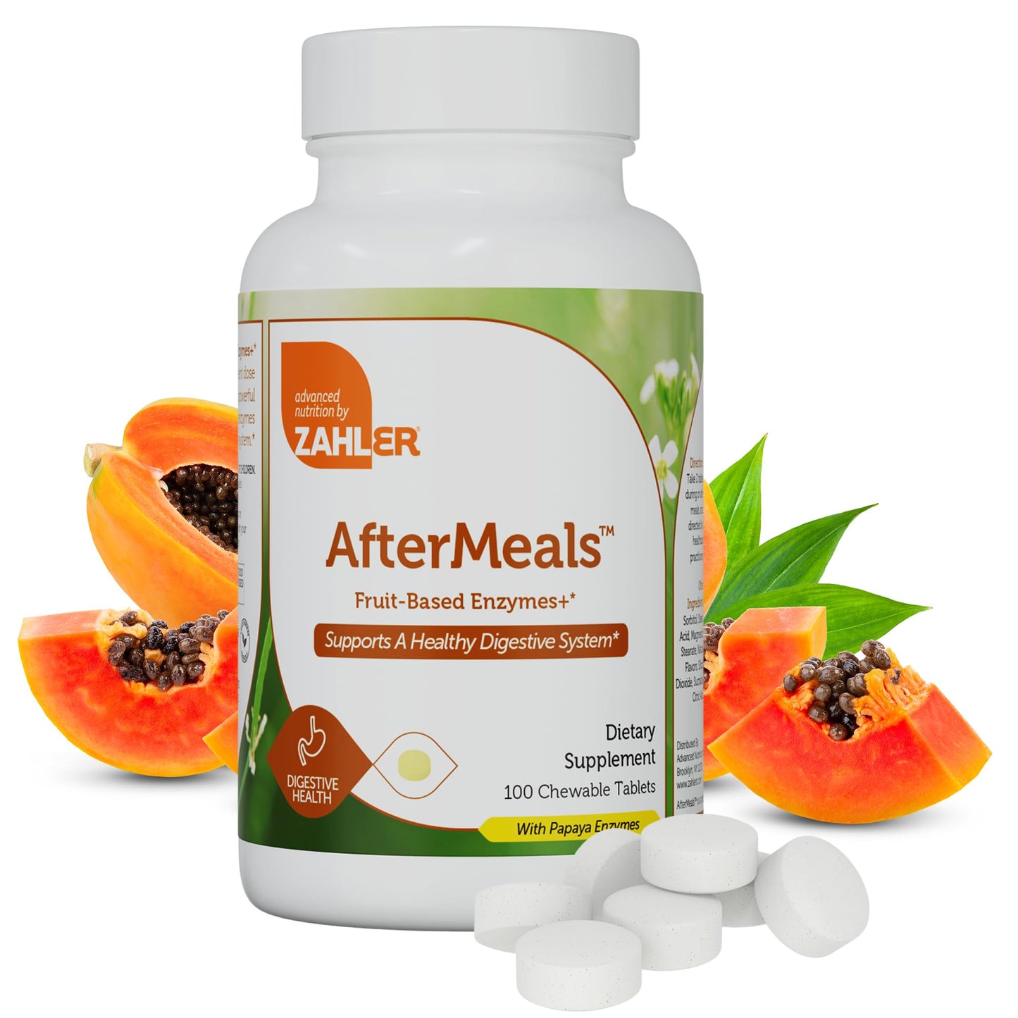 Zahler AfterMeals Digestive Enzymes Chewable 100 Tablets