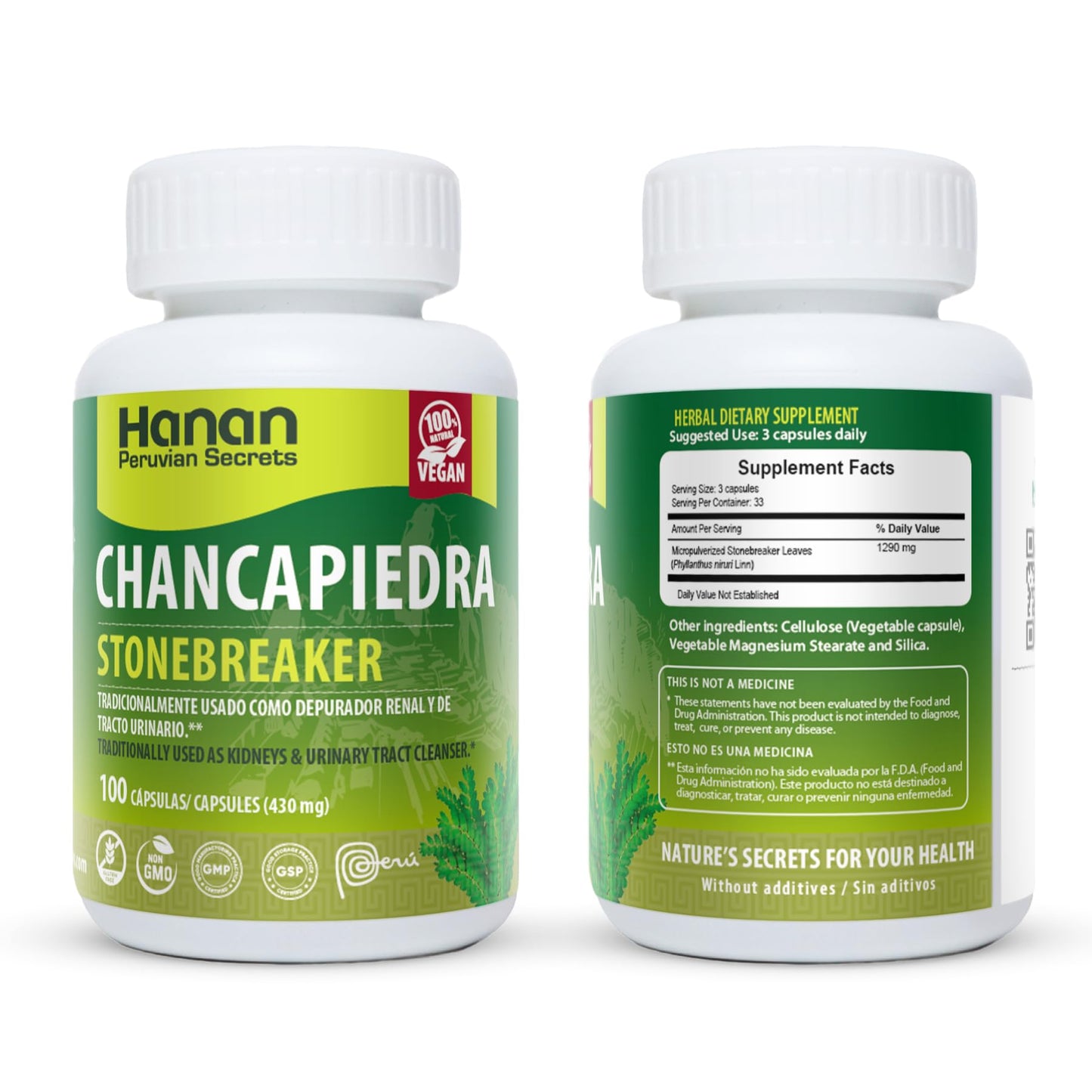HANAN PERUVIAN SECRETS Chancapiedra Stonebreaker Capsules 300