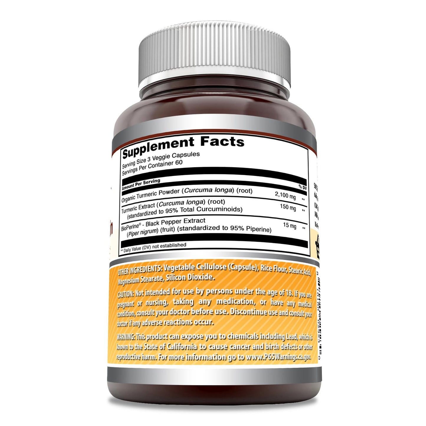 Amazing Nutrition Turmeric Curcumin with Bioperine Supplement Capsules 180 Count