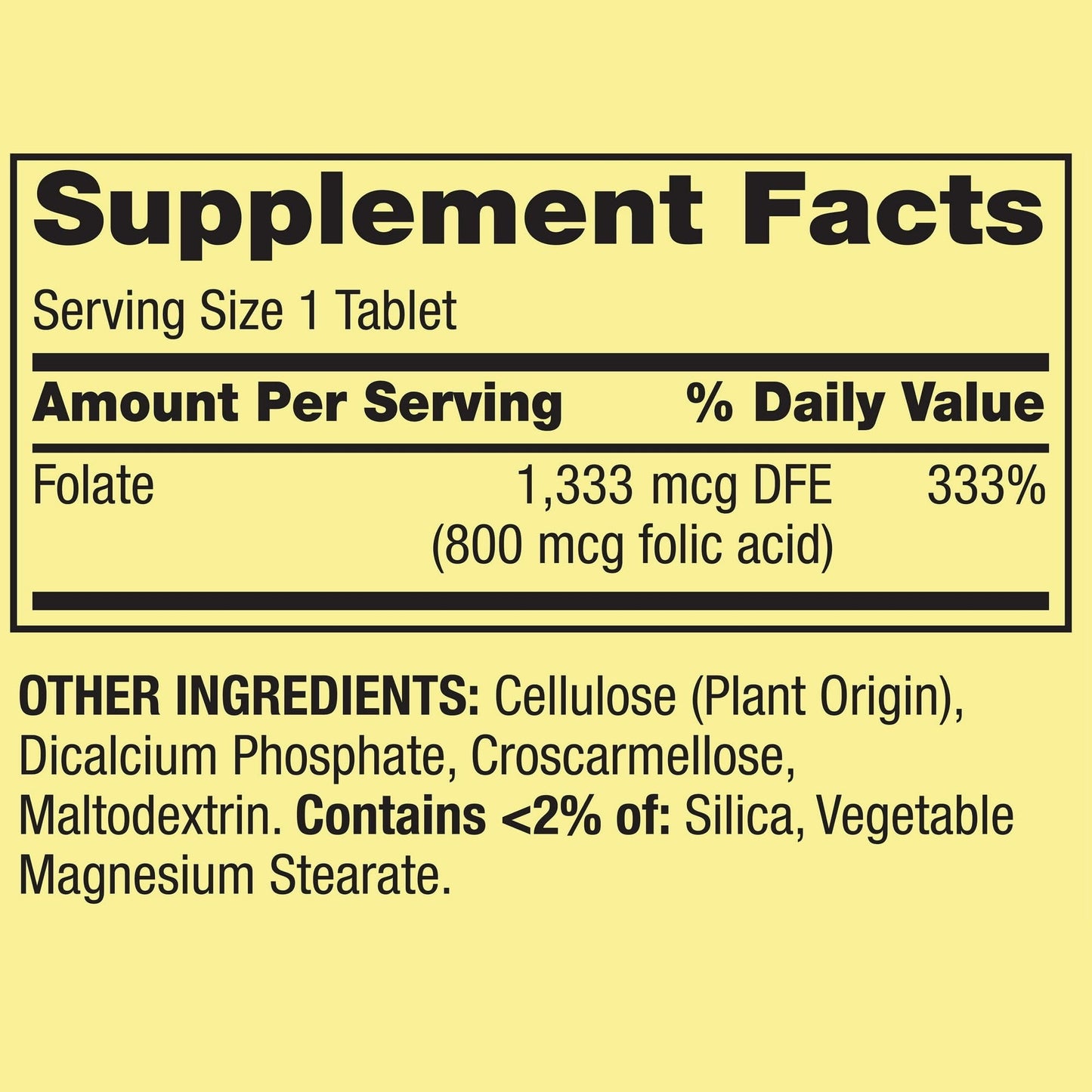 BASKETGOODS Folate Dietary Supplement Tablet, 400 Count