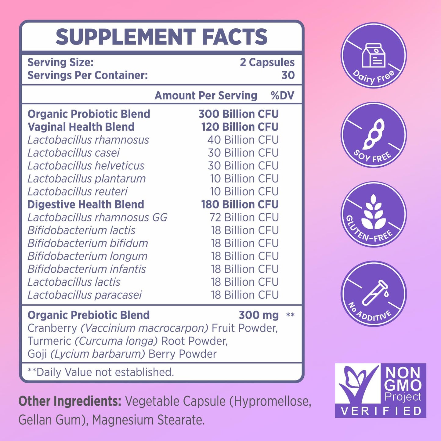 Keptrohy Vaginal Probiotics for Women Capsule 60 Count, 300 Billion CFUs, 12 Strains