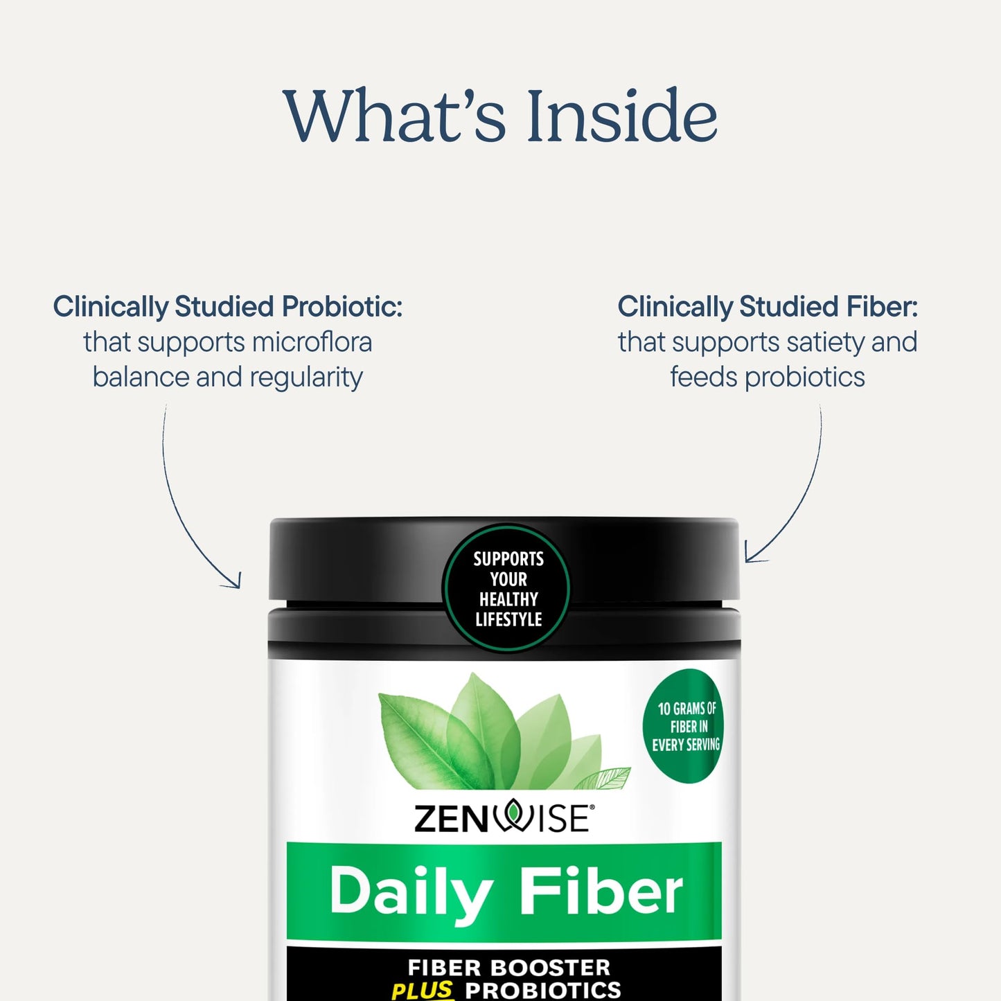 Zenwise Health Daily Probiotic Fiber Supplement with Metabolic Probiotics to Help Control Cravings and Support Digestive Health Powder 5.29 oz