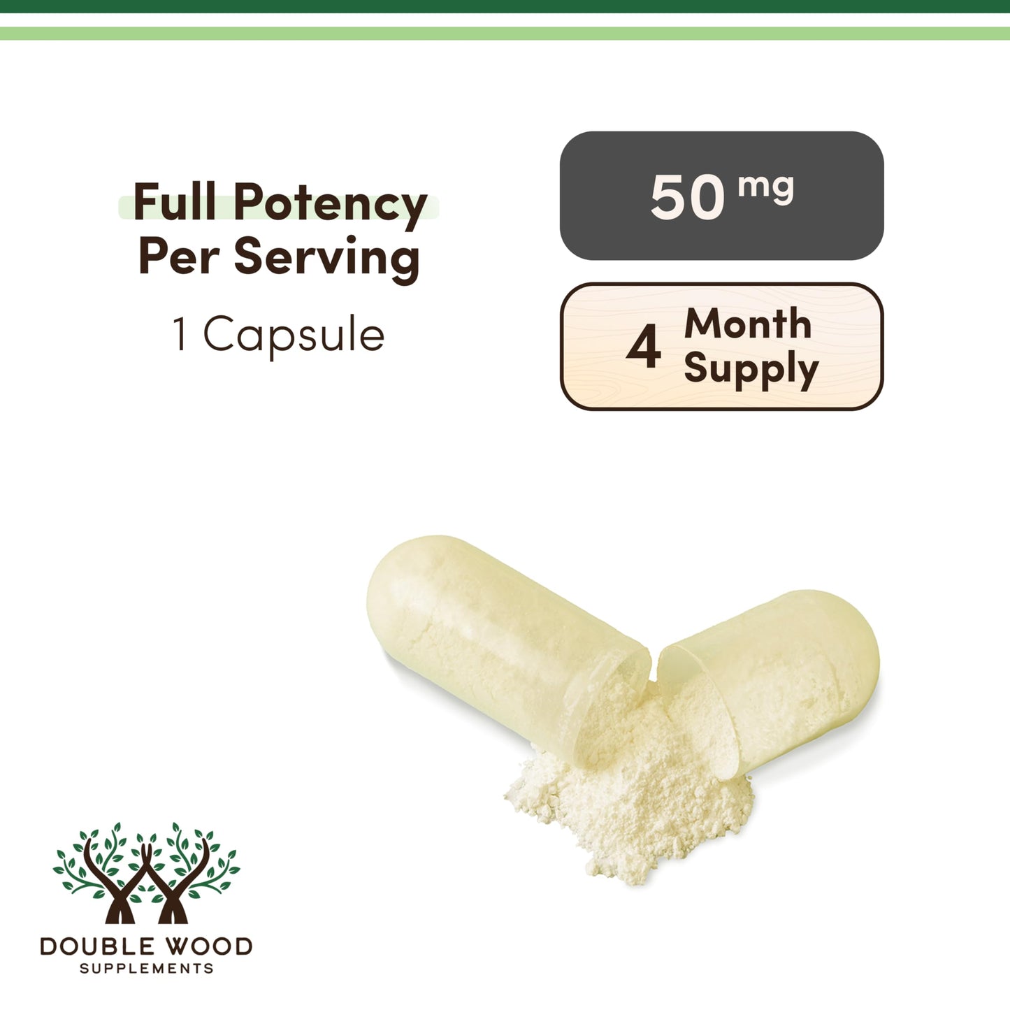 Double Wood Supplements Apigenin 50mg Capsule 120 Count