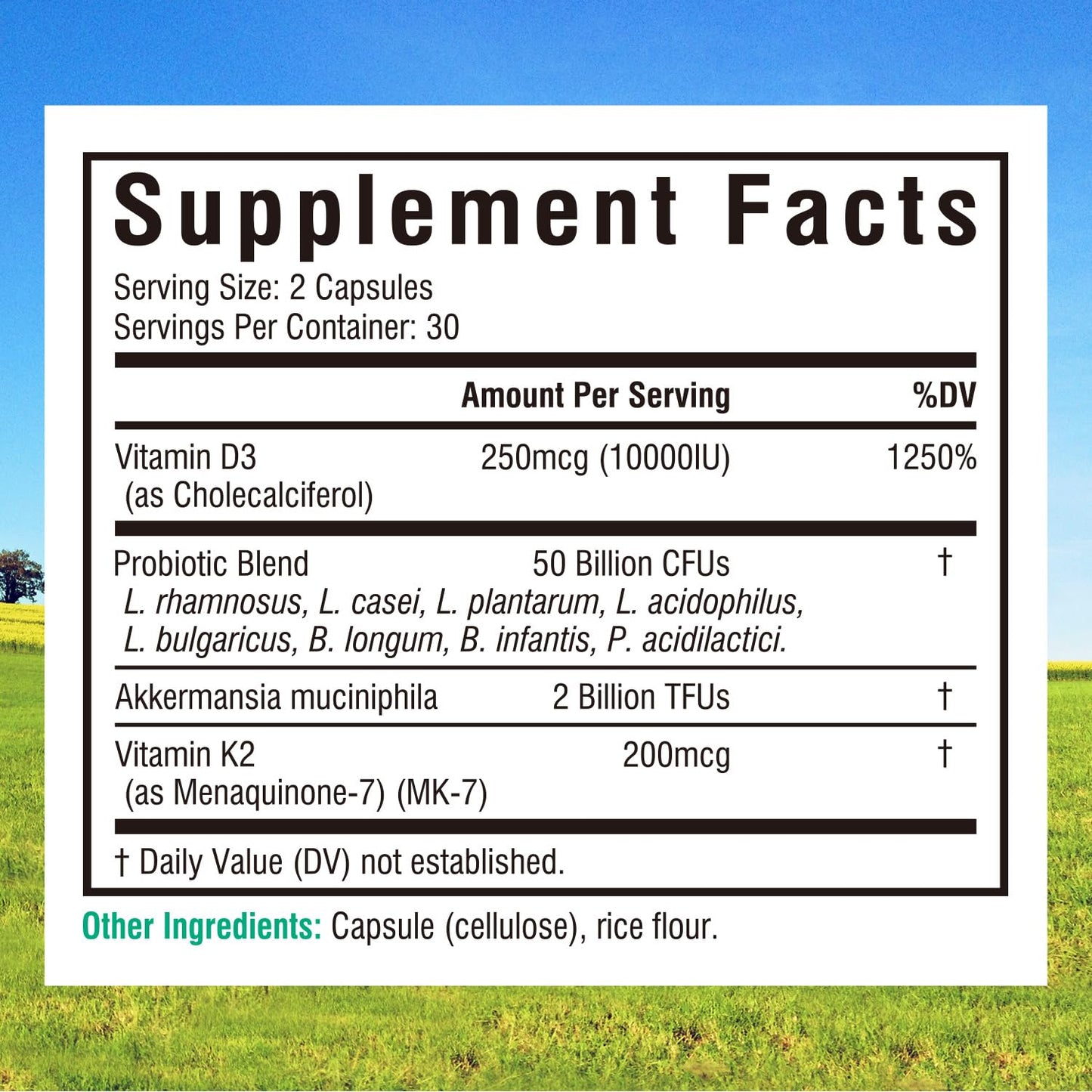 Innate Vitality Vitamin D3 10000 IU + K2 MK-7 200 mcg Capsule, 60 Count
