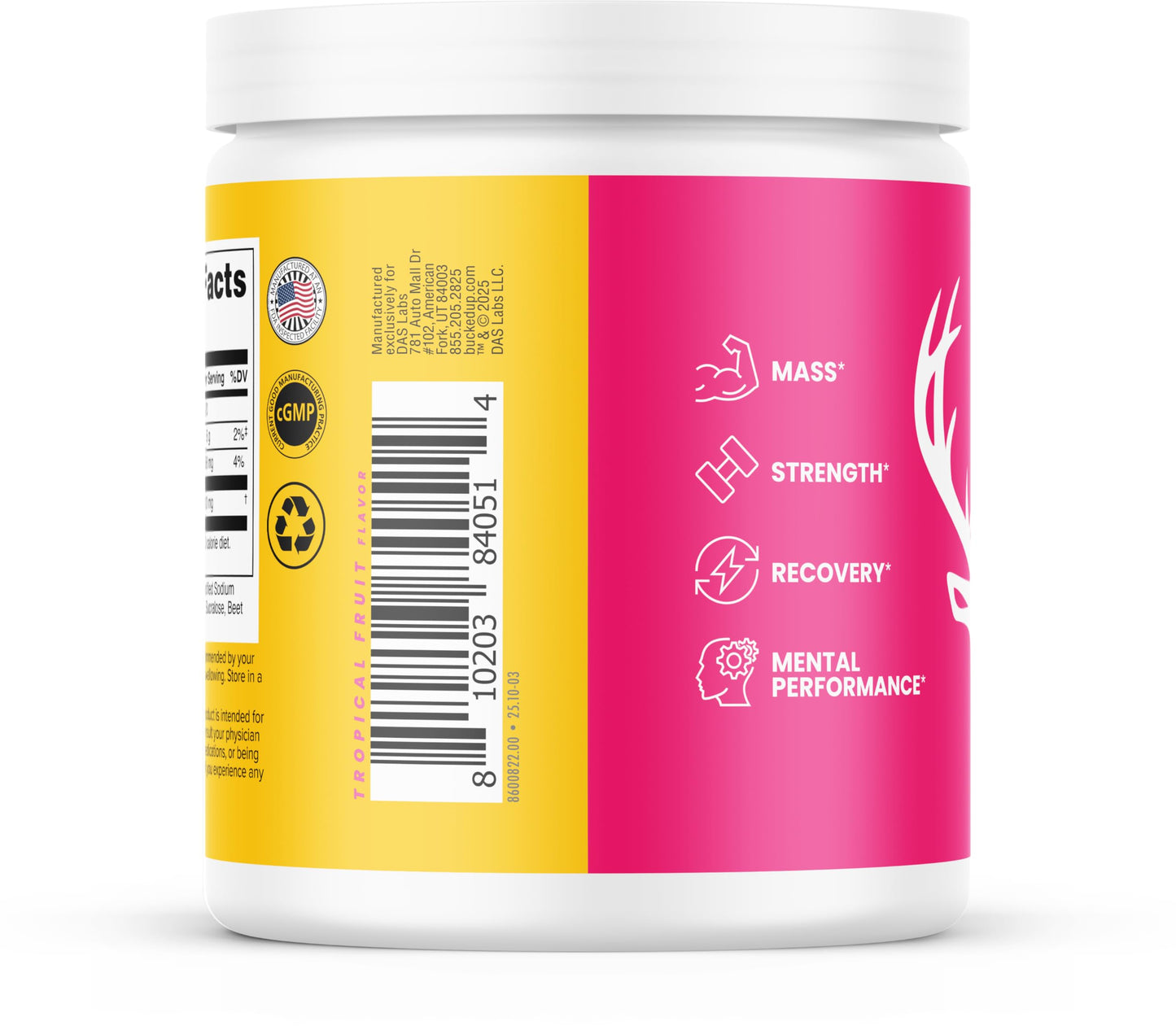 Bucked Up Creatine Candy Tropical Blast Micronized Creatine Monohydrate Capsule, 24 Capsules