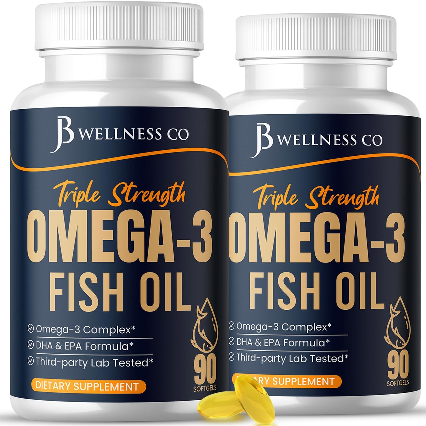 JB Wellness Co Triple Strength Omega 3 Fish Oil Capsule 180 Count