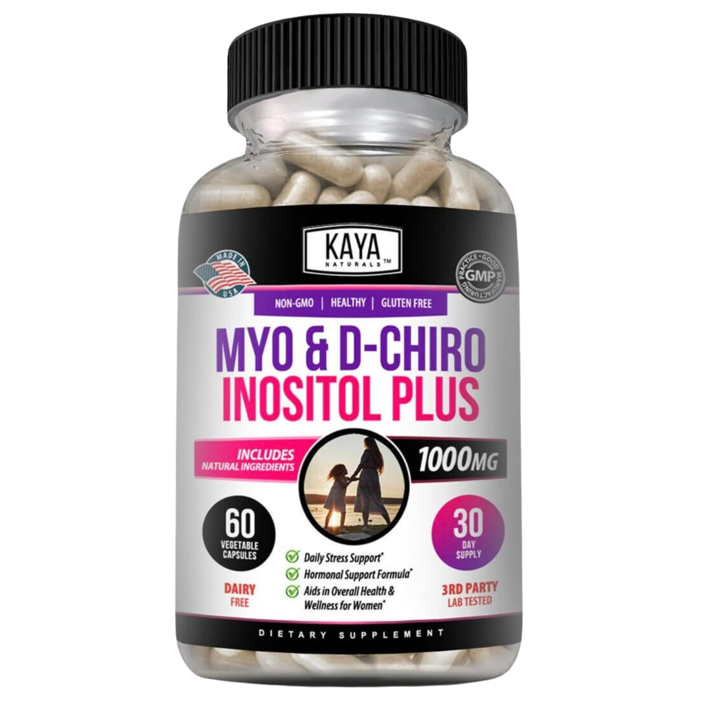 Kaya Naturals Myo & D-Chiro Inositol Plus Support for Women Vitamin B8 60 Capsules
