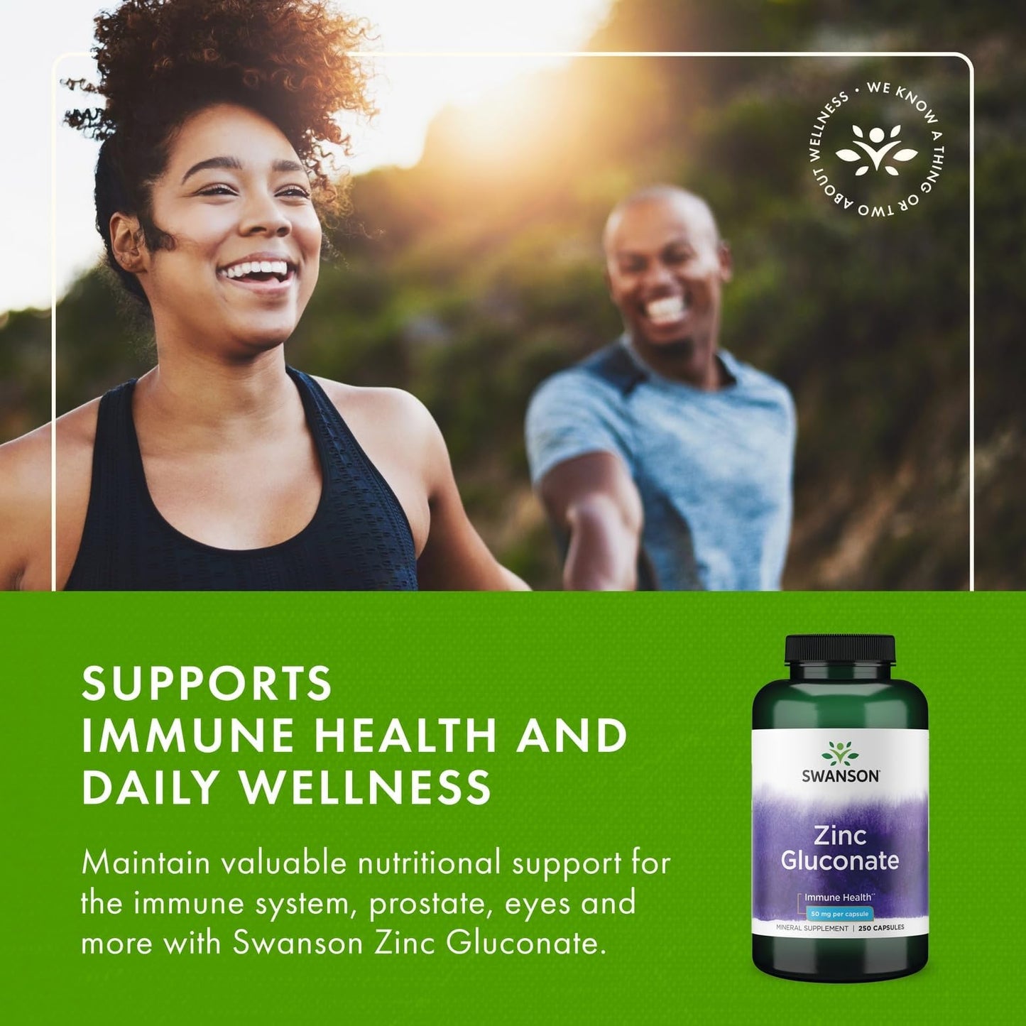Swanson Zinc Gluconate Capsules, 250 Capsules