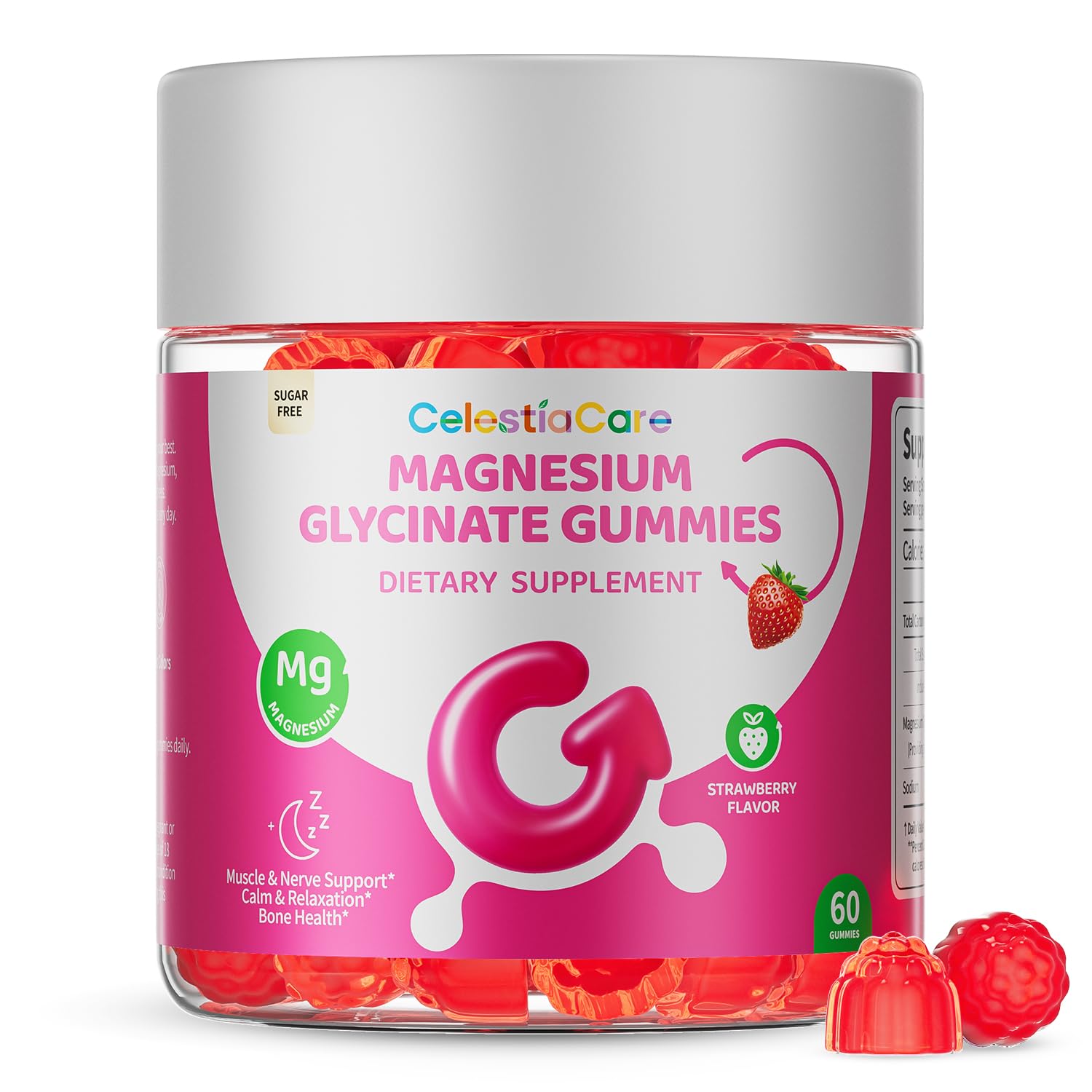 CelestiaCare Magnesium Glycinate Gummies, 60 Count
