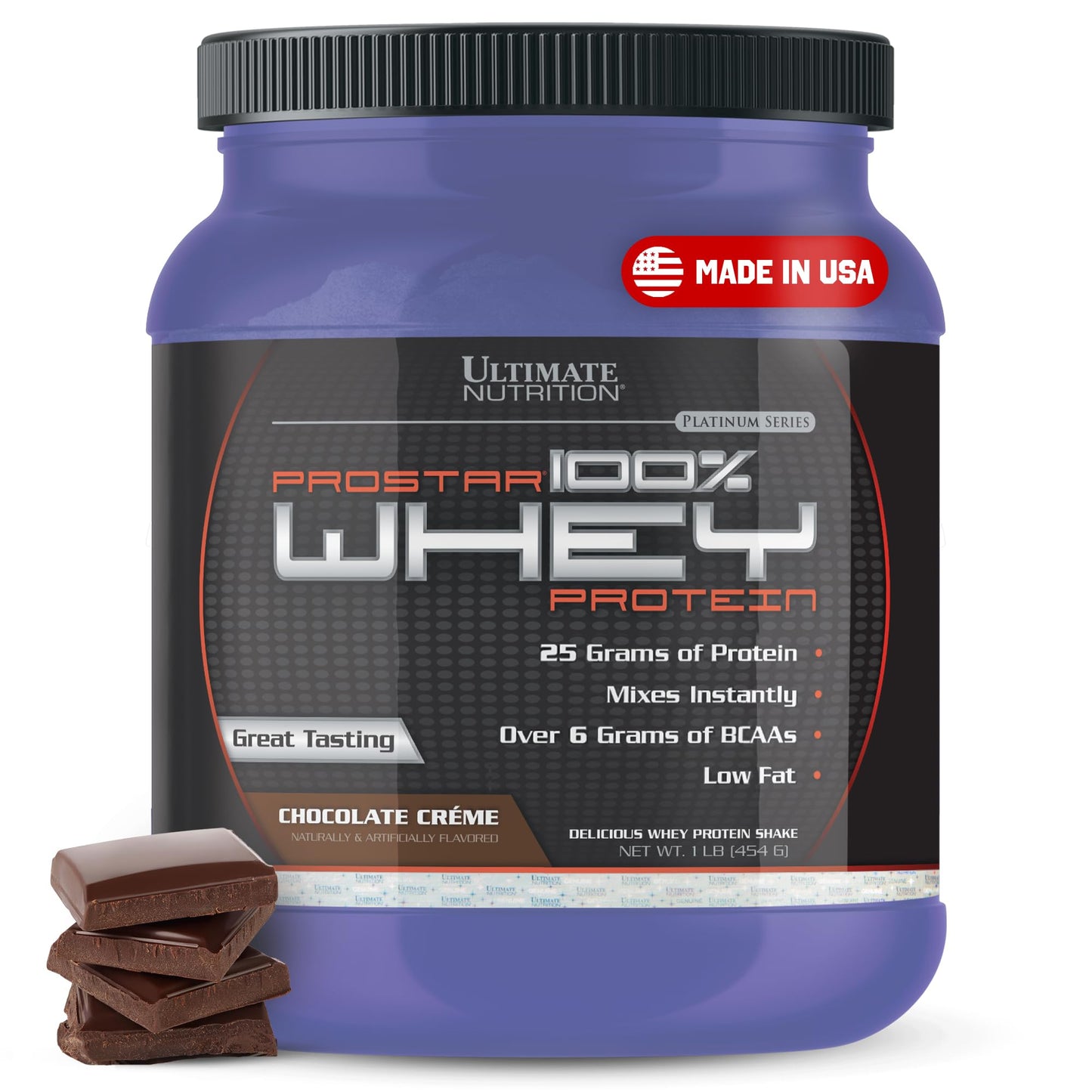Ultimate Nutrition Prostar Whey Protein Isolate Powder, Chocolate Crème, 1 lb, 16 Servings