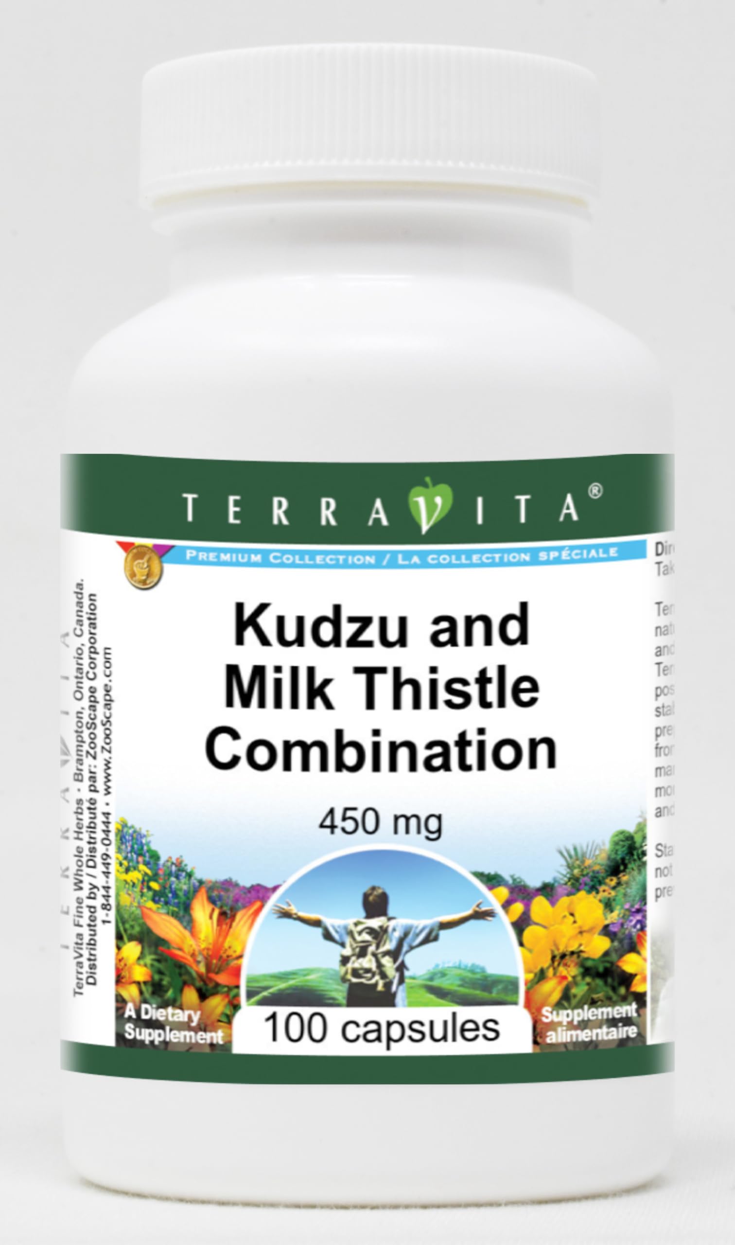 Terravita Kudzu and Milk Thistle Combination 450 mg Capsules, 300 Capsules