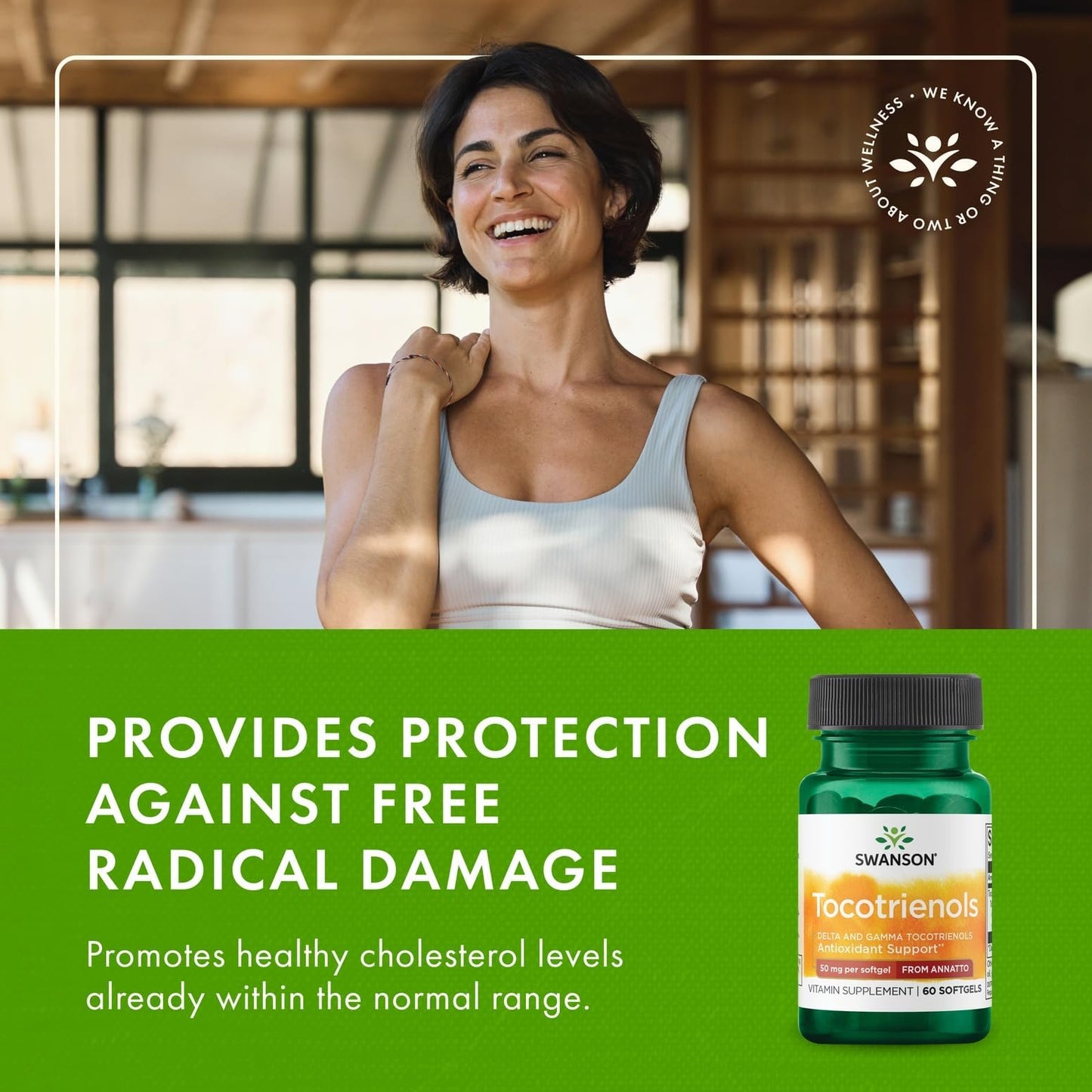 Swanson Deltagold Tocotrienols - Annatto & Vitamin E Tocotrienols - 99% Tocopherol Free 60 Softgels