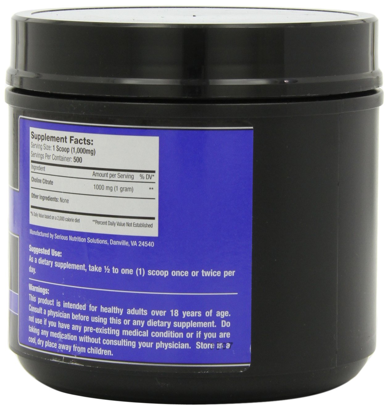 Serious Nutrition Solutions Choline Citrate Powder, 17.6