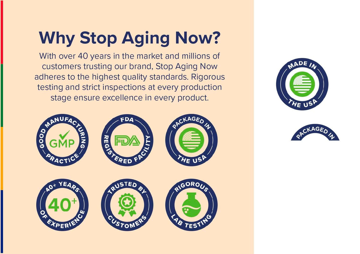 Stop Aging Now Turmeric Curcumin Supplement with Black Pepper Capsules, 60 Count