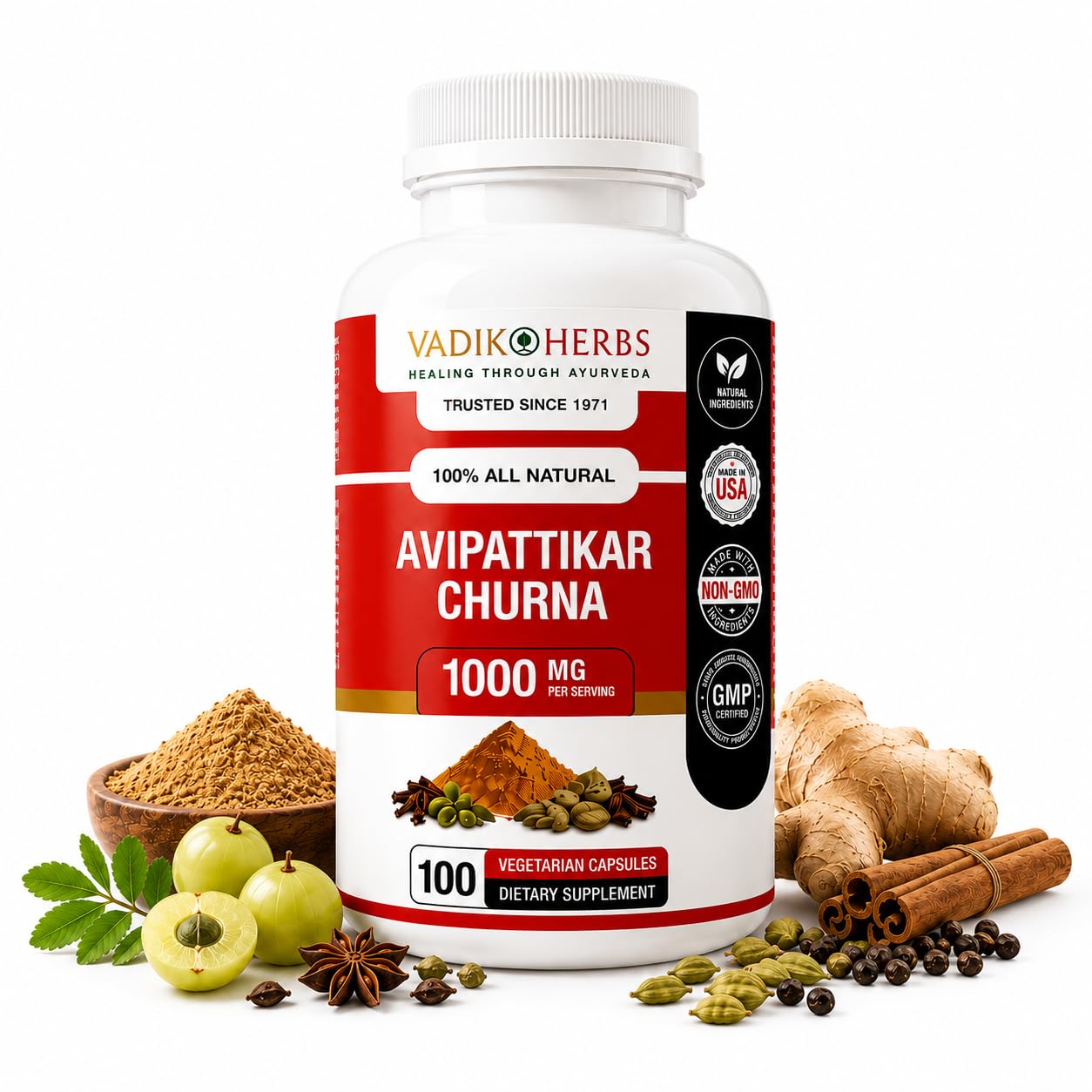 Vadik Herbs Avipattikar Churna Powder 100 Count