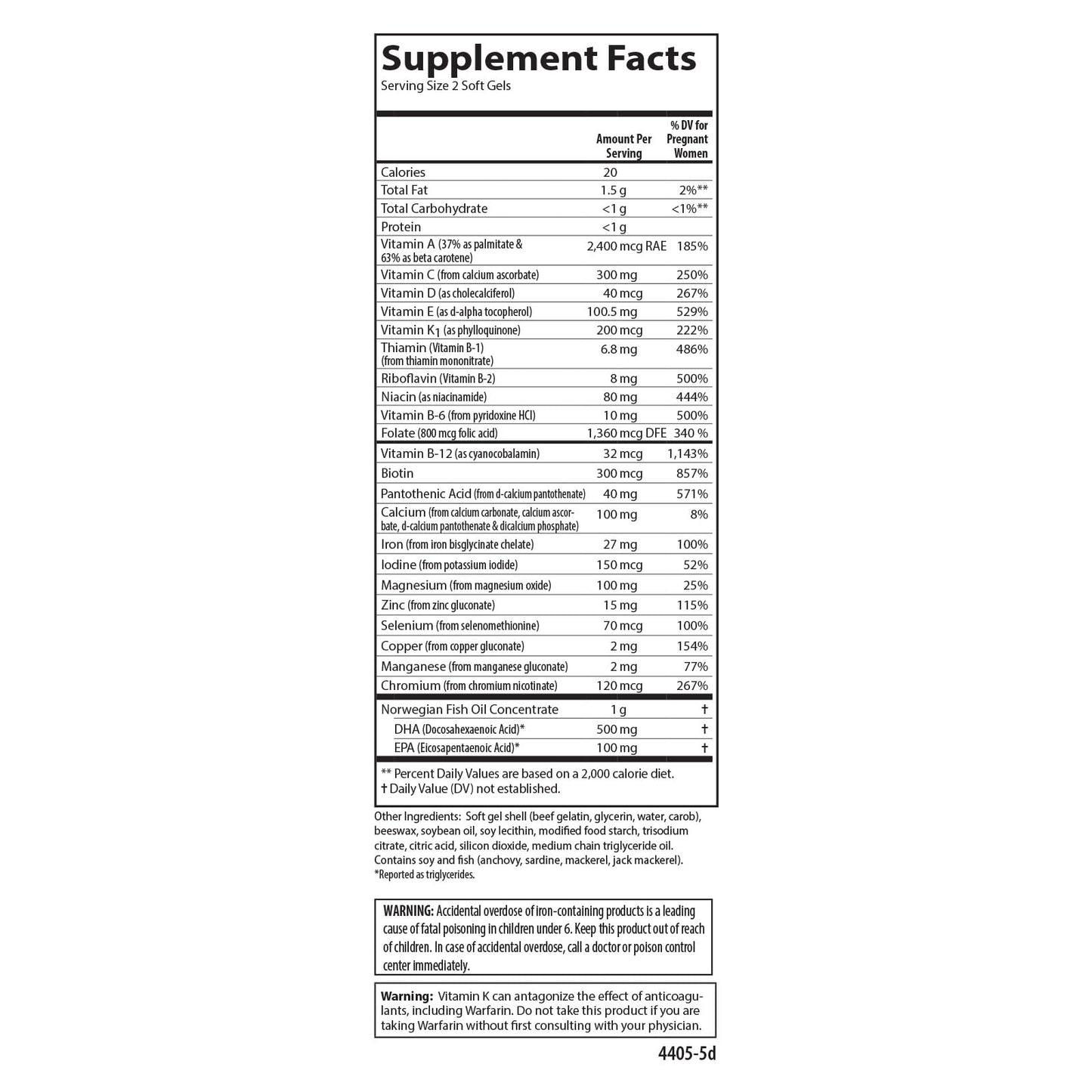 Carlson Pre-Natal Multivitamin Tablets with DHA, 120 Tablets