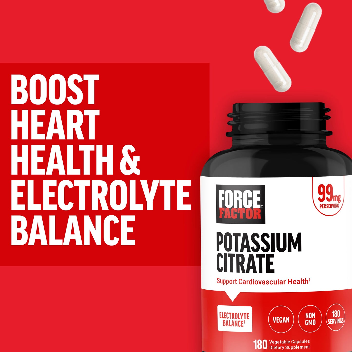 Force Factor Potassium Citrate Capsules 180 Count