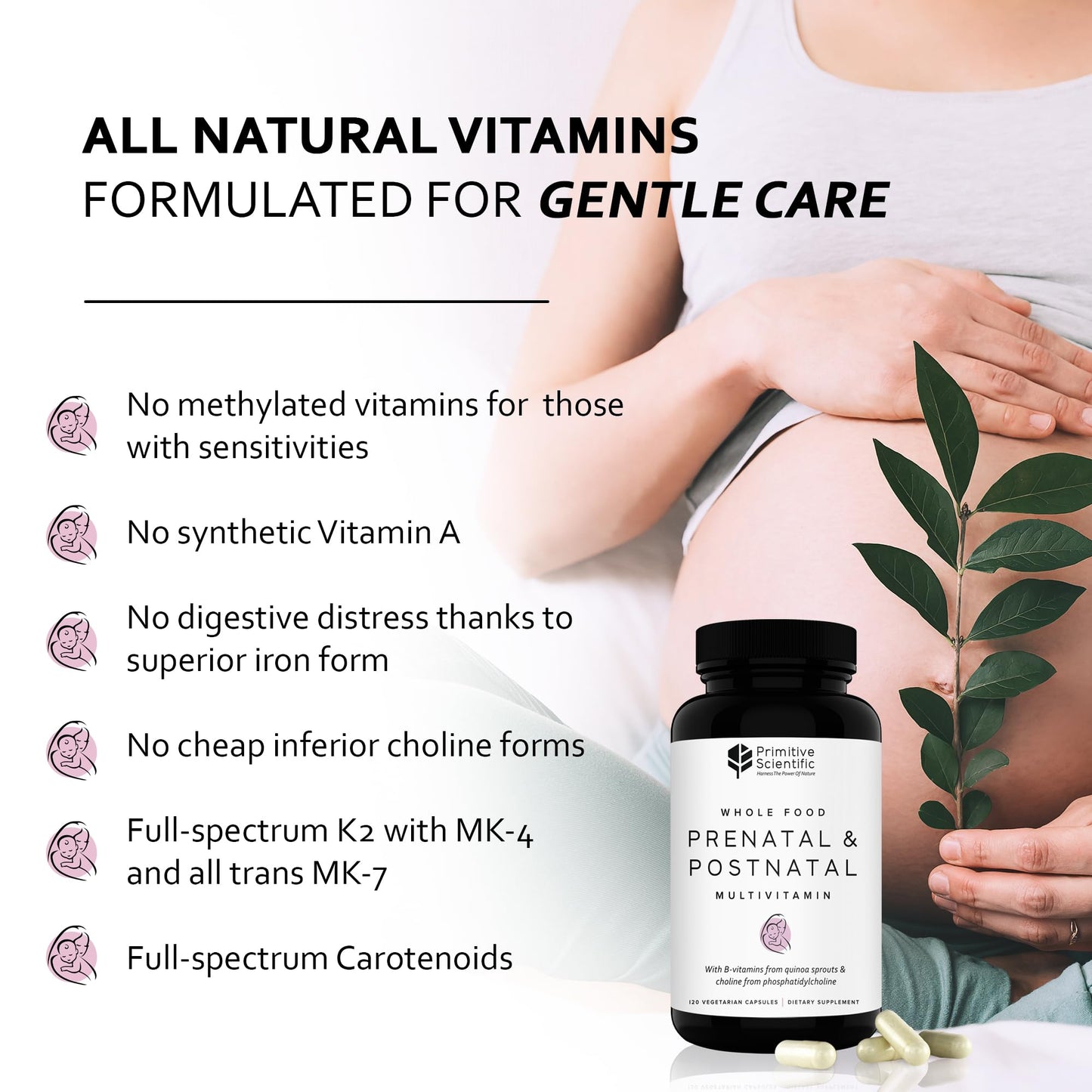 Primitive Scientific Prenatal and Postnatal Multivitamin for Women, Capsules, 120 Count