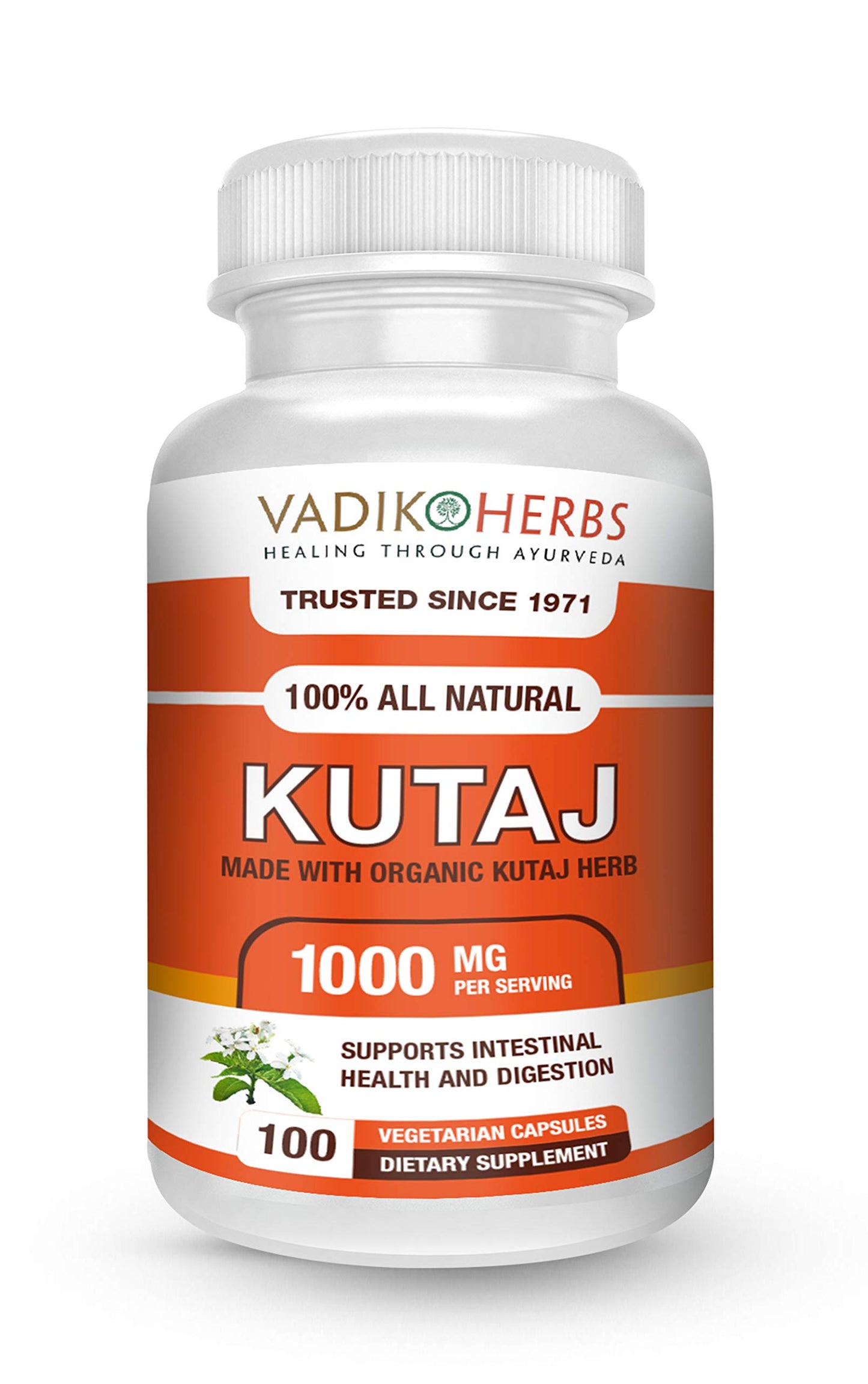 Vadik Herbs Kutaj (Holarrhena Antidysenterica, Kutaja) Capsules 100 Count