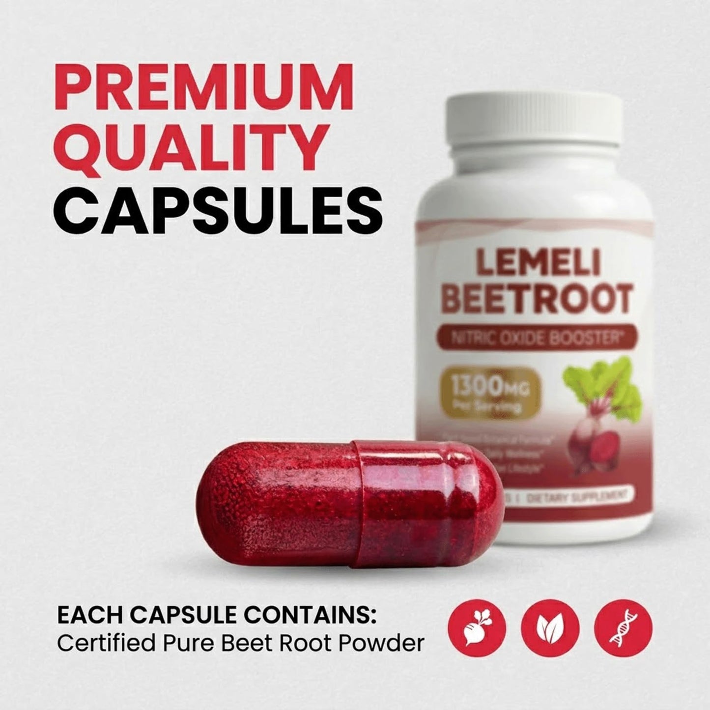 LEMEMI BEETROOT Beetroot Capsules, 60 Count