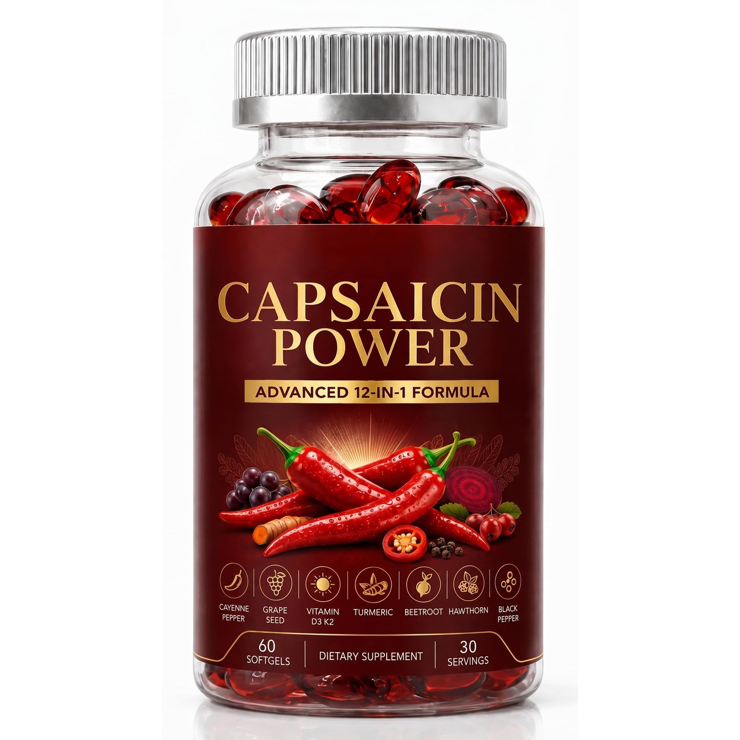 GXSAE Capsaicin Power Cayenne Pepper Softgels 1 Count
