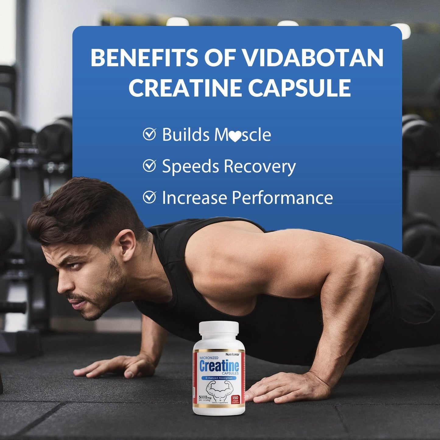 Nutribota Micronized Creatine Monohydrate, 150 Capsules